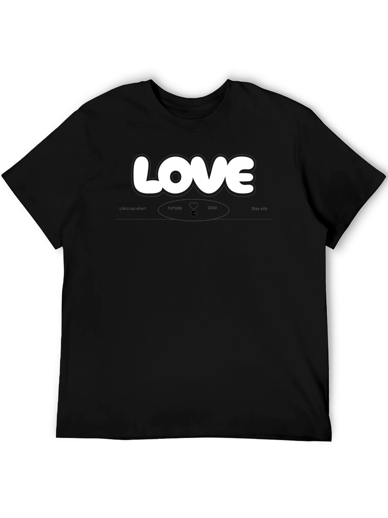 Black Love Graphic Black Crew Neck T-Shirt view 5