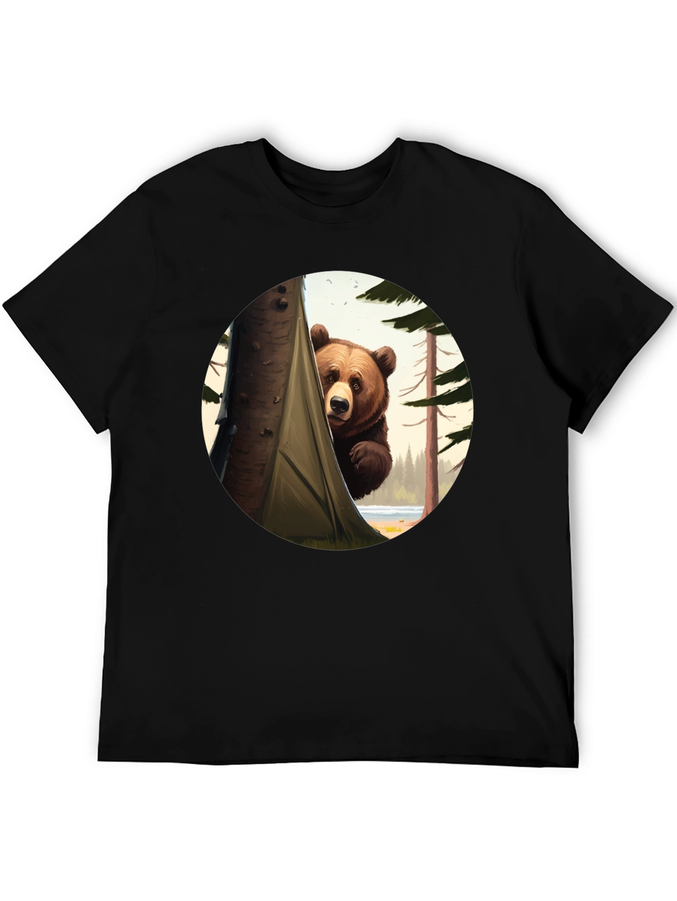 Black Peek-a-Bear Black Graphic Tee view 5