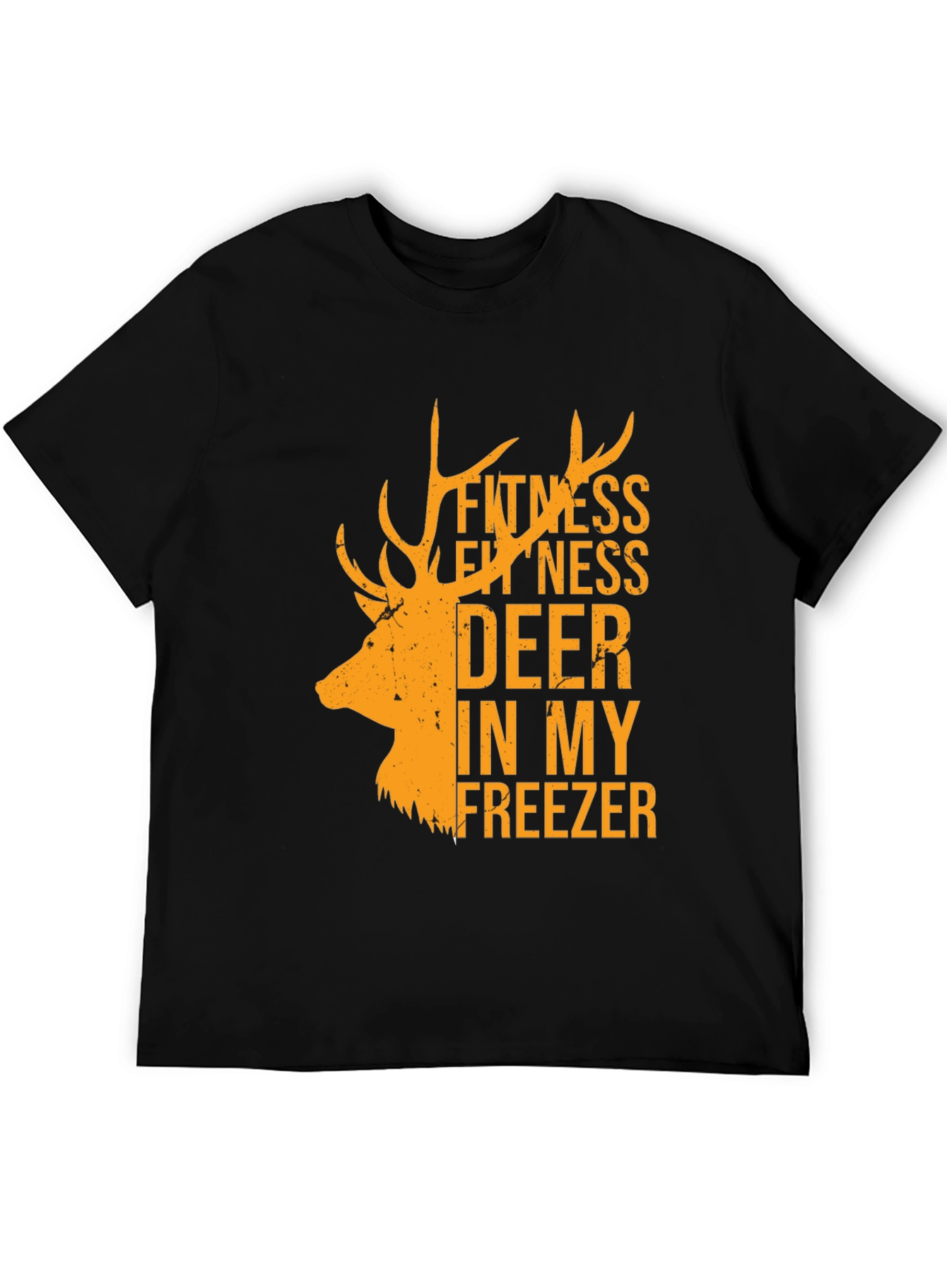 Black Fitness Deer In My Freezer Black T-Shirt view 5