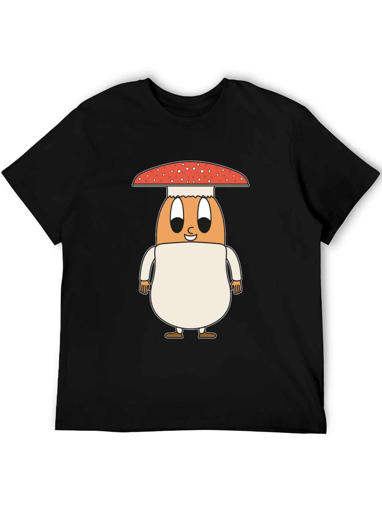 Black Mushroom Egg Graphic Tee - Unique Cartoon Design view 5