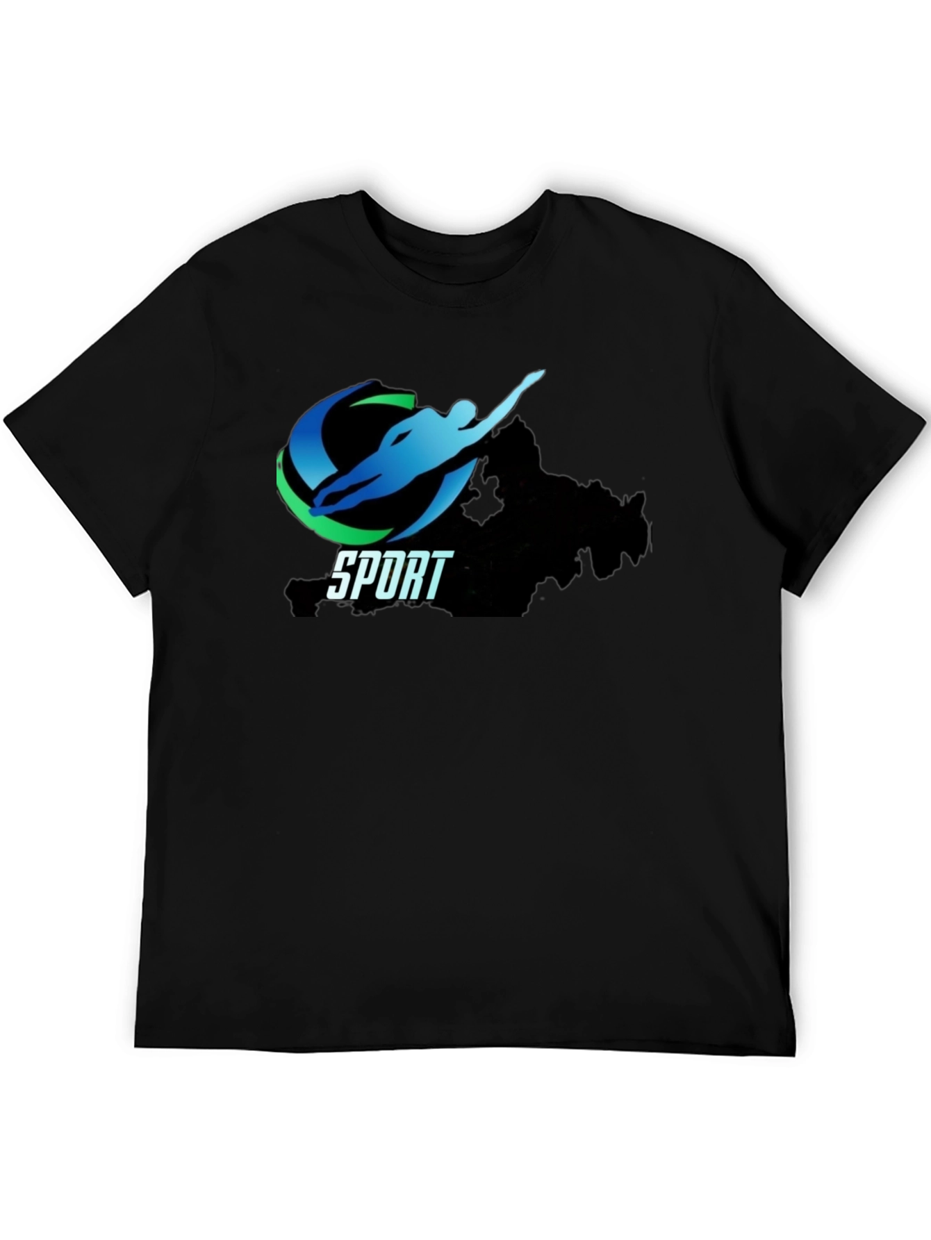 Men's Black Sport Graphic Tee - 5