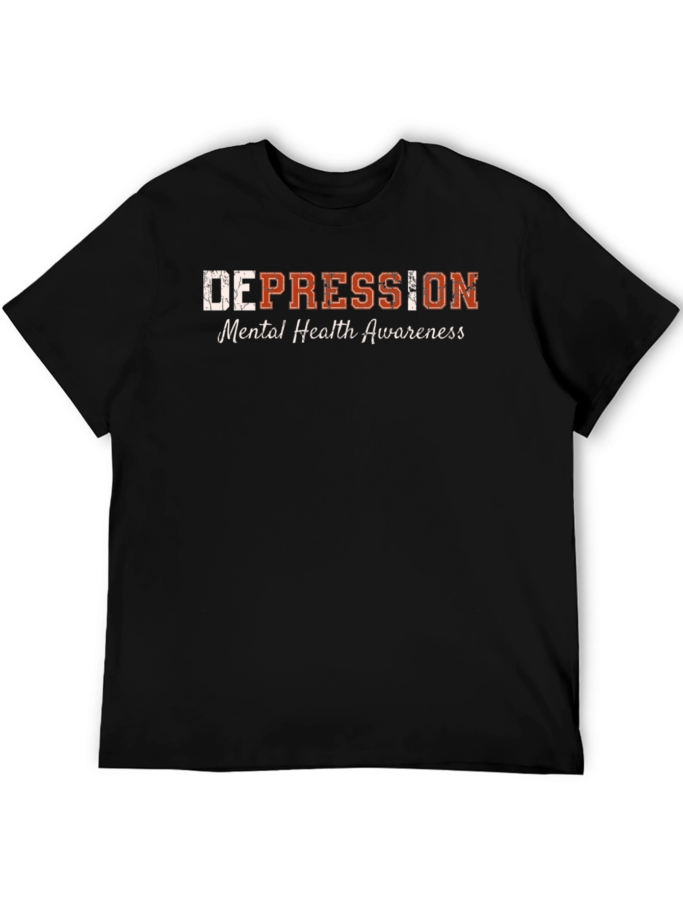 Black Depression Mental Health Awareness Graphic T-Shirt view 5