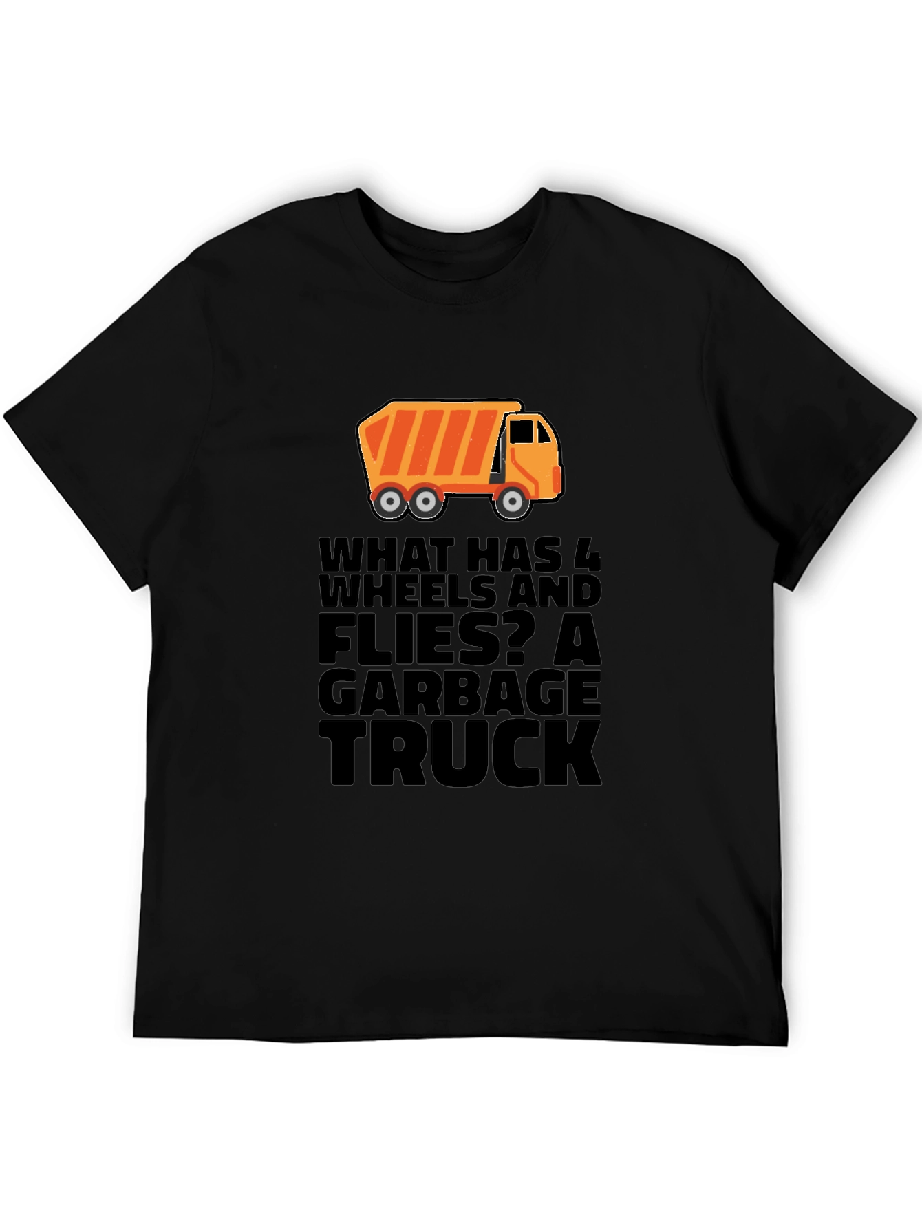 Black Garbage Truck Riddle Graphic T-Shirt - Black view 5