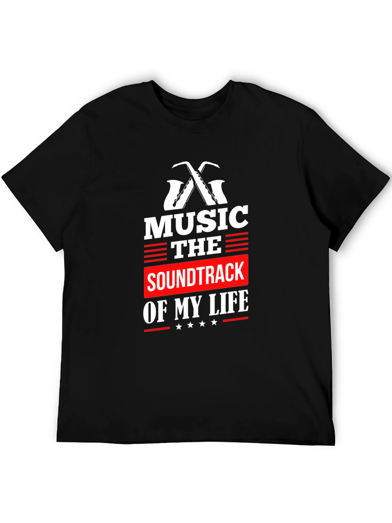 Black Music is the Soundtrack of My Life Black Graphic Tee view 5