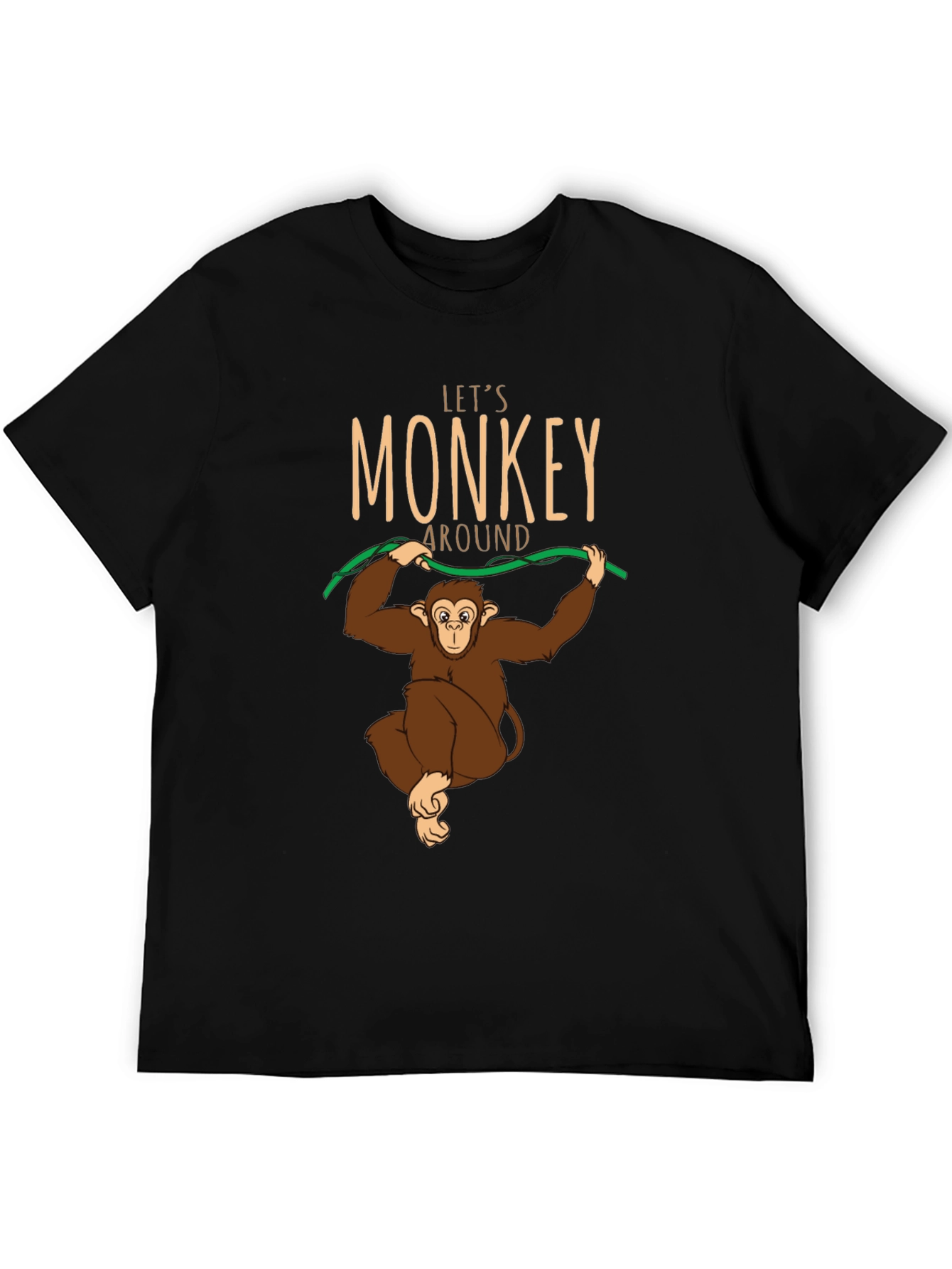 Black Let's Monkey Around T-Shirt - Fun Graphic Tee view 5