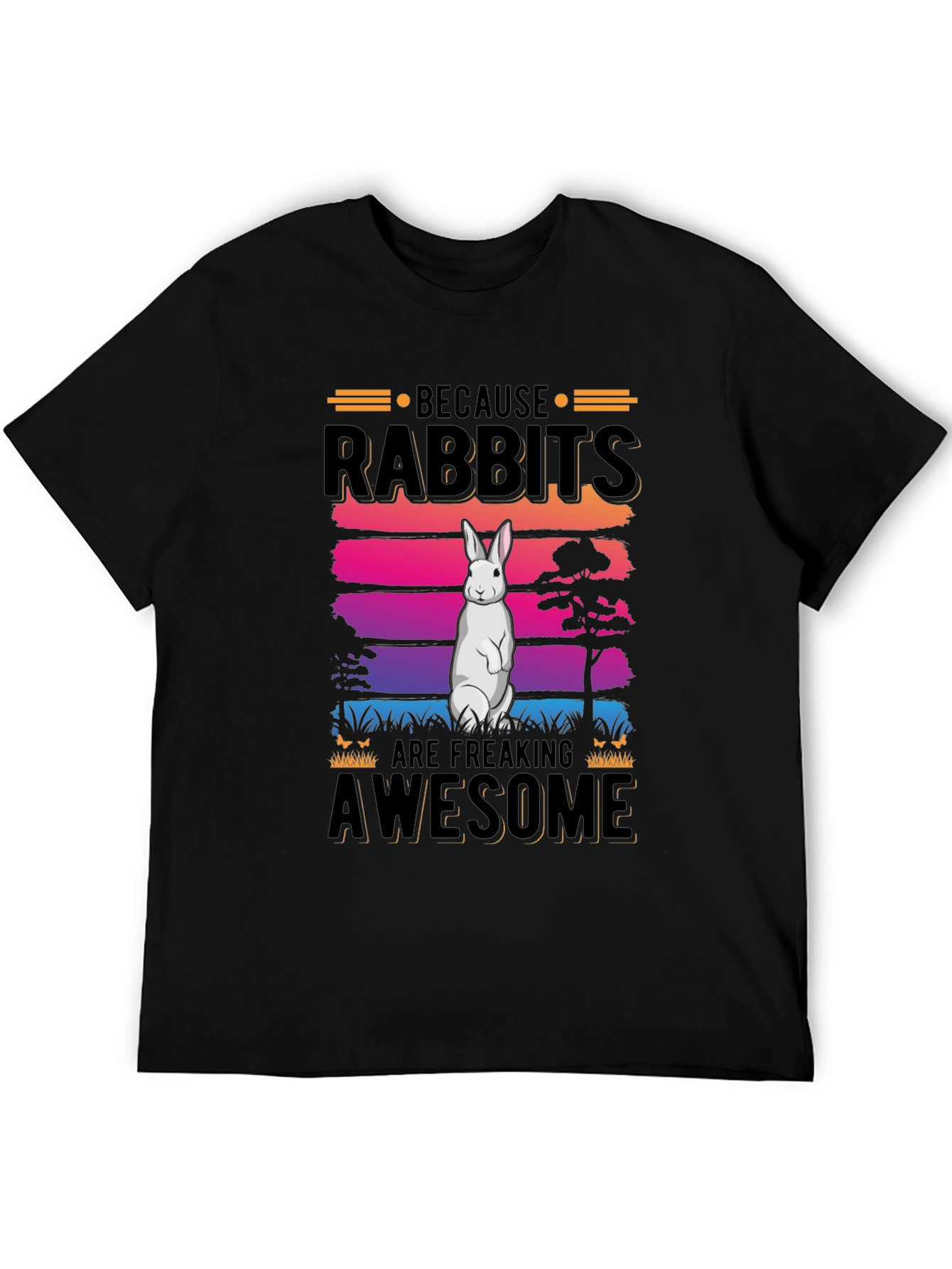 Black Rabbit Lover T-Shirt - Because Rabbits are Freaking Awesome view 5
