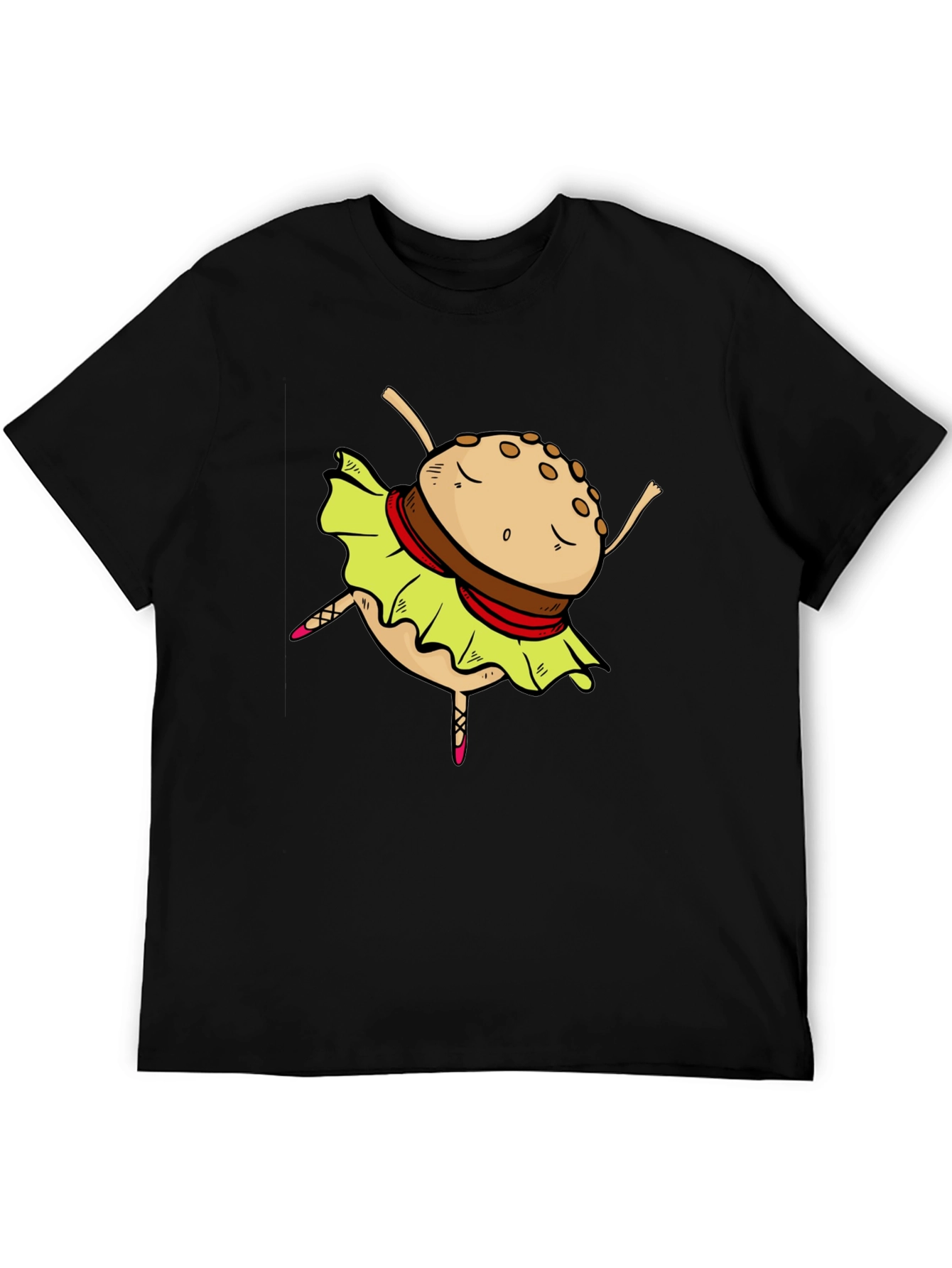 Black Burger Ballerina Graphic T-Shirt view 5