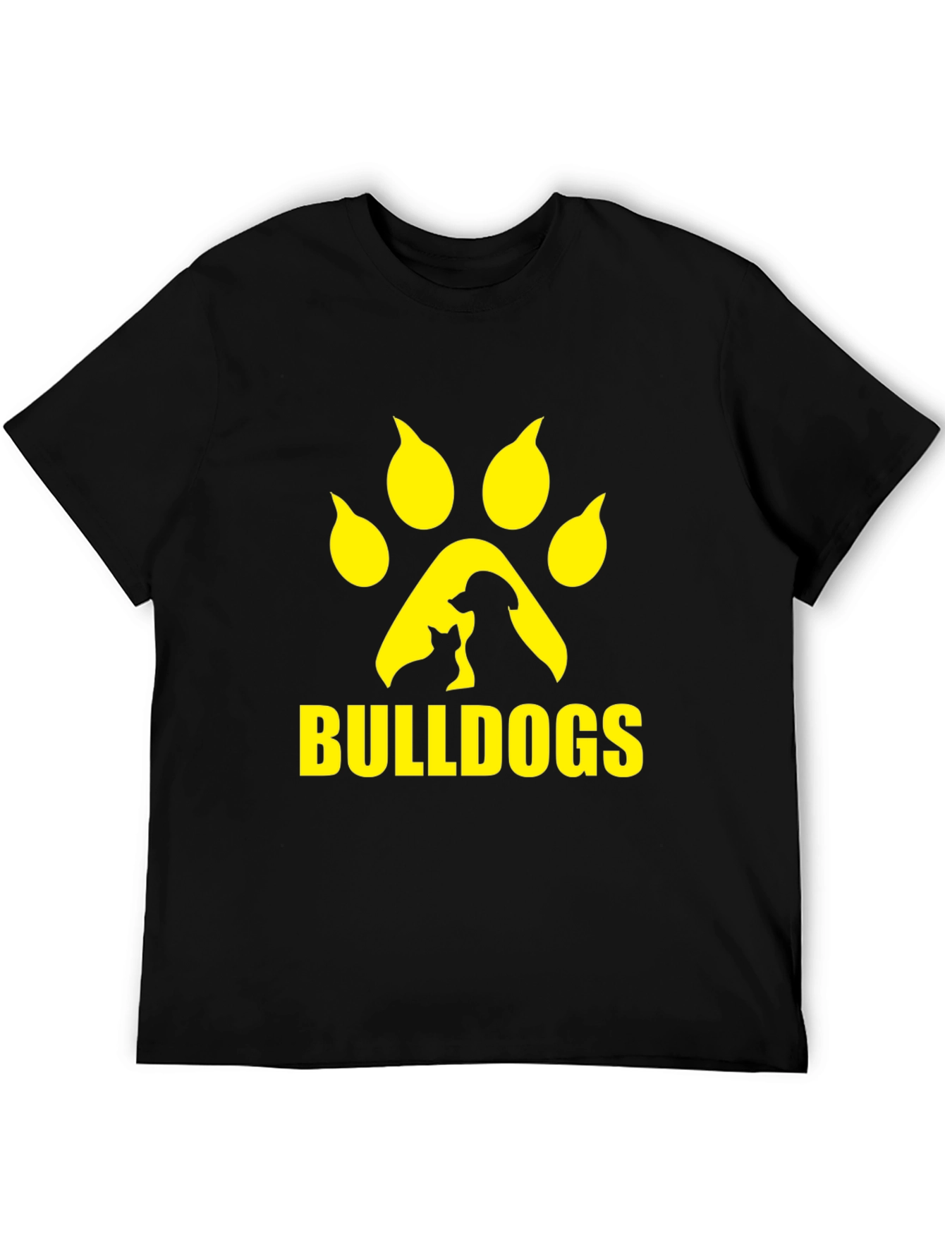 Black Bulldogs Paw Print Graphic T-Shirt - Black view 5