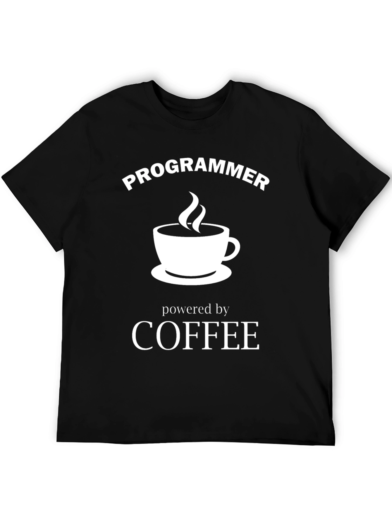 Black Programmer Powered by Coffee Black T-Shirt view 5