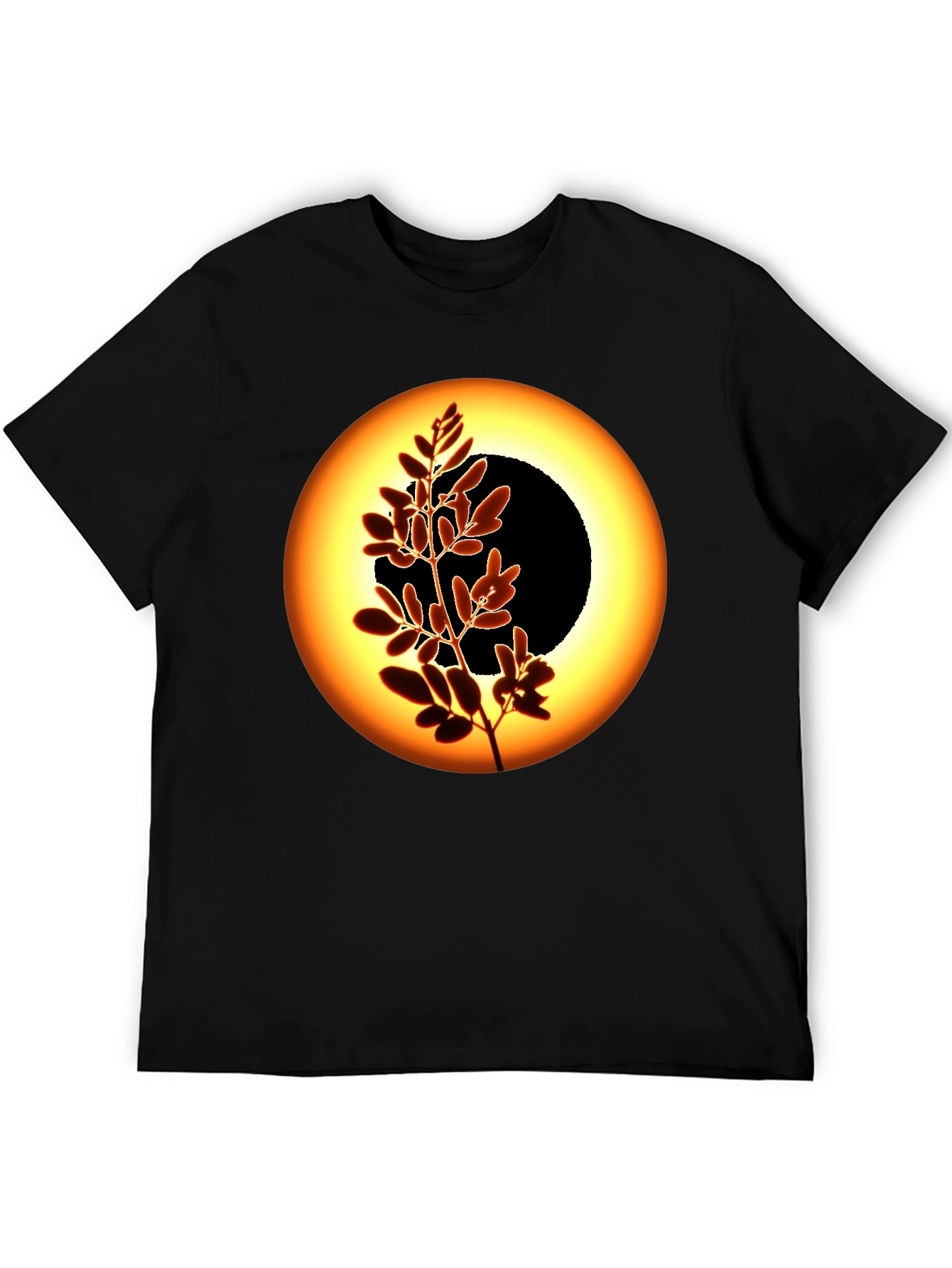Black Eclipse Tree Graphic Tee - Black Cotton Blend view 5