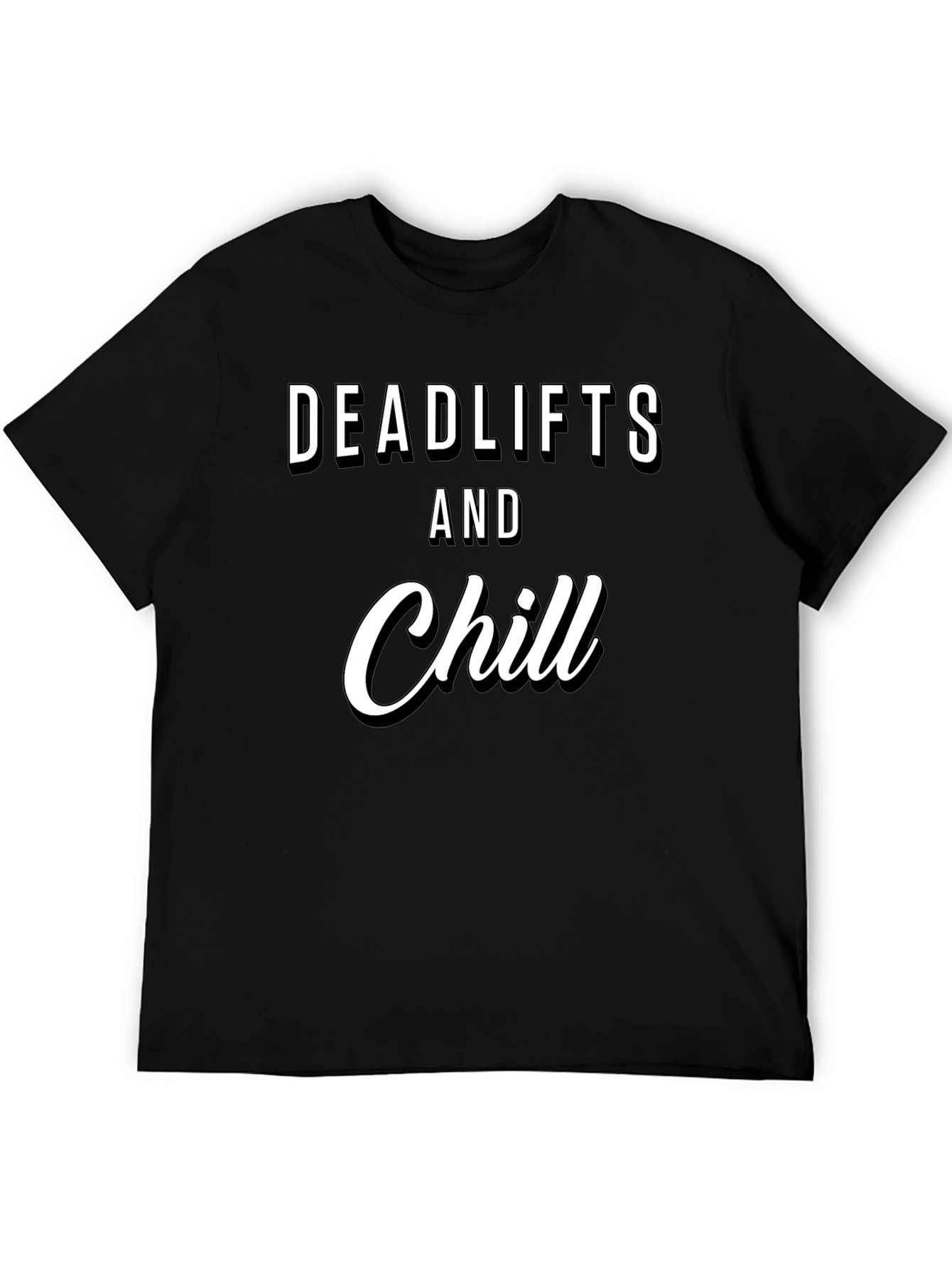 Black Deadlifts & Chill Black Graphic Tee view 5