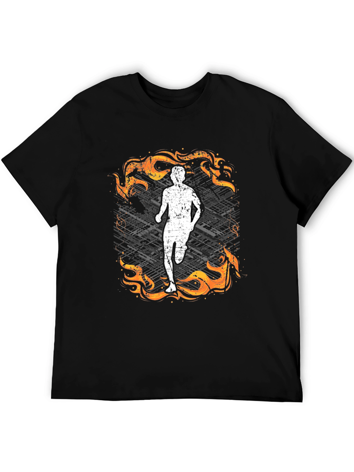 Black Runner in Flames Graphic T-Shirt view 5
