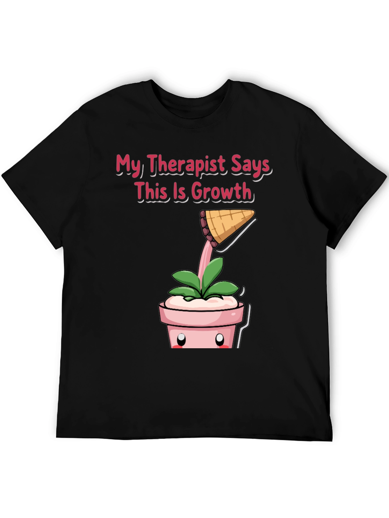 Black Therapist Says Growth T-Shirt: Funny Plant Tee view 5