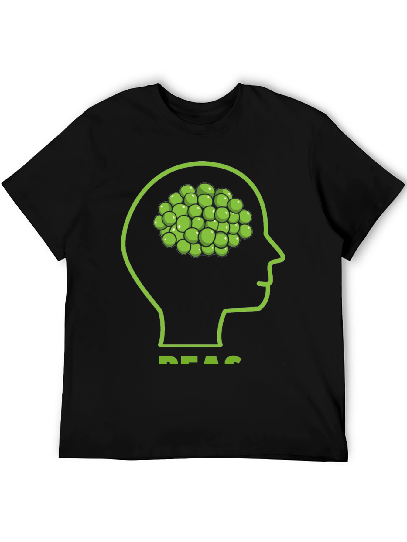 Black Peas Brain T-Shirt: Funny Vegetable Mind Tee view 5