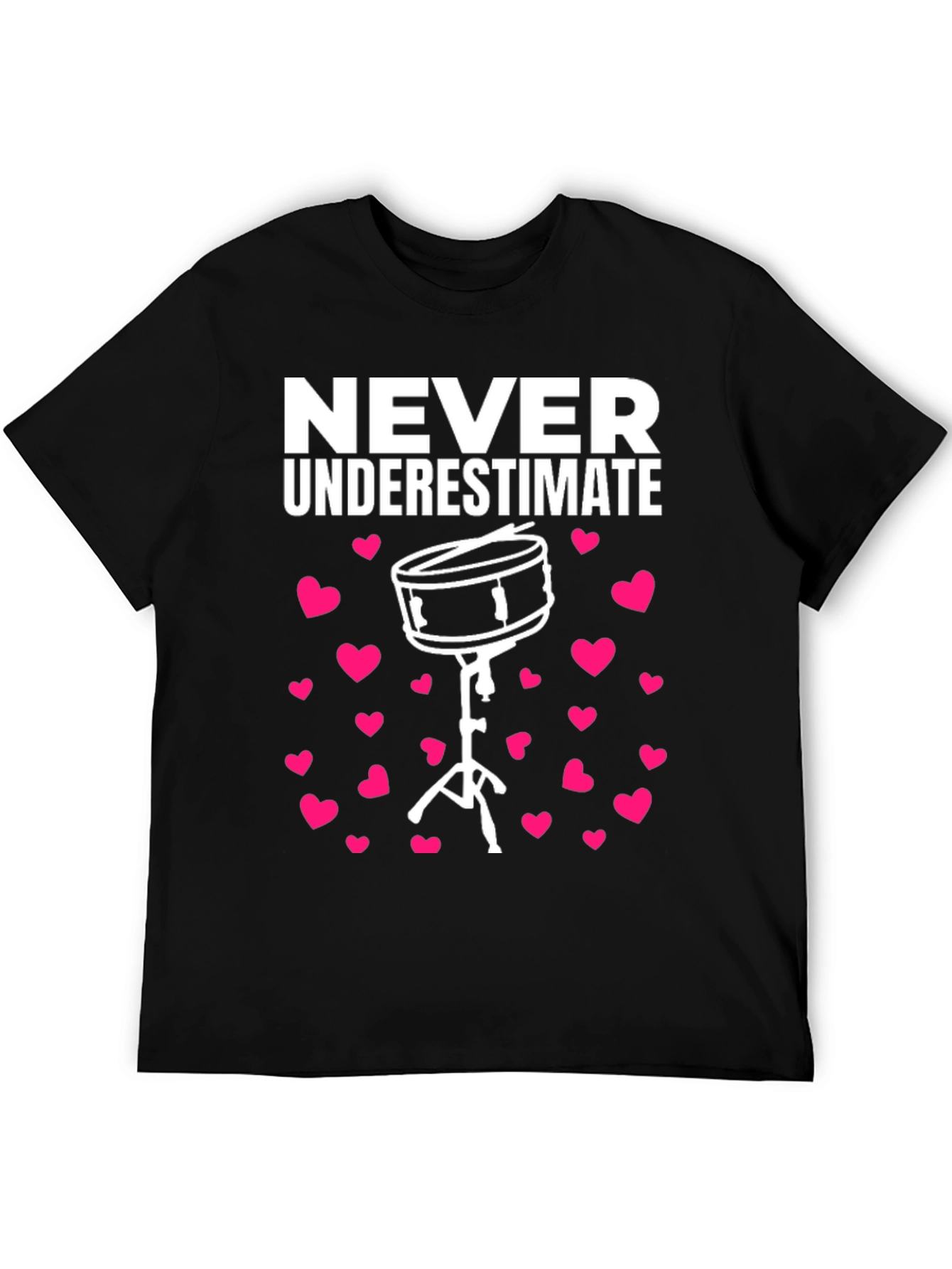 Black Never Underestimate a Drummer T-Shirt view 5