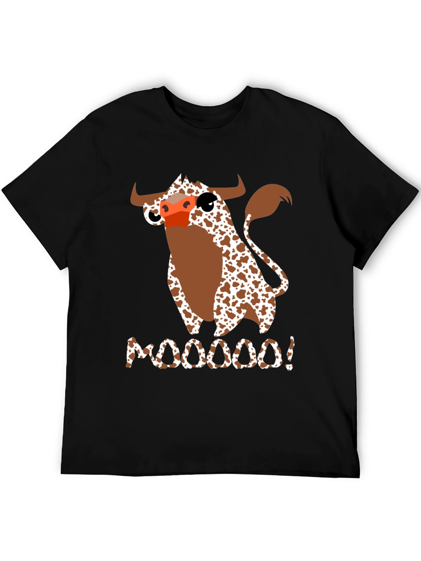 Black Moooooo! Cow Graphic Print T-Shirt view 5