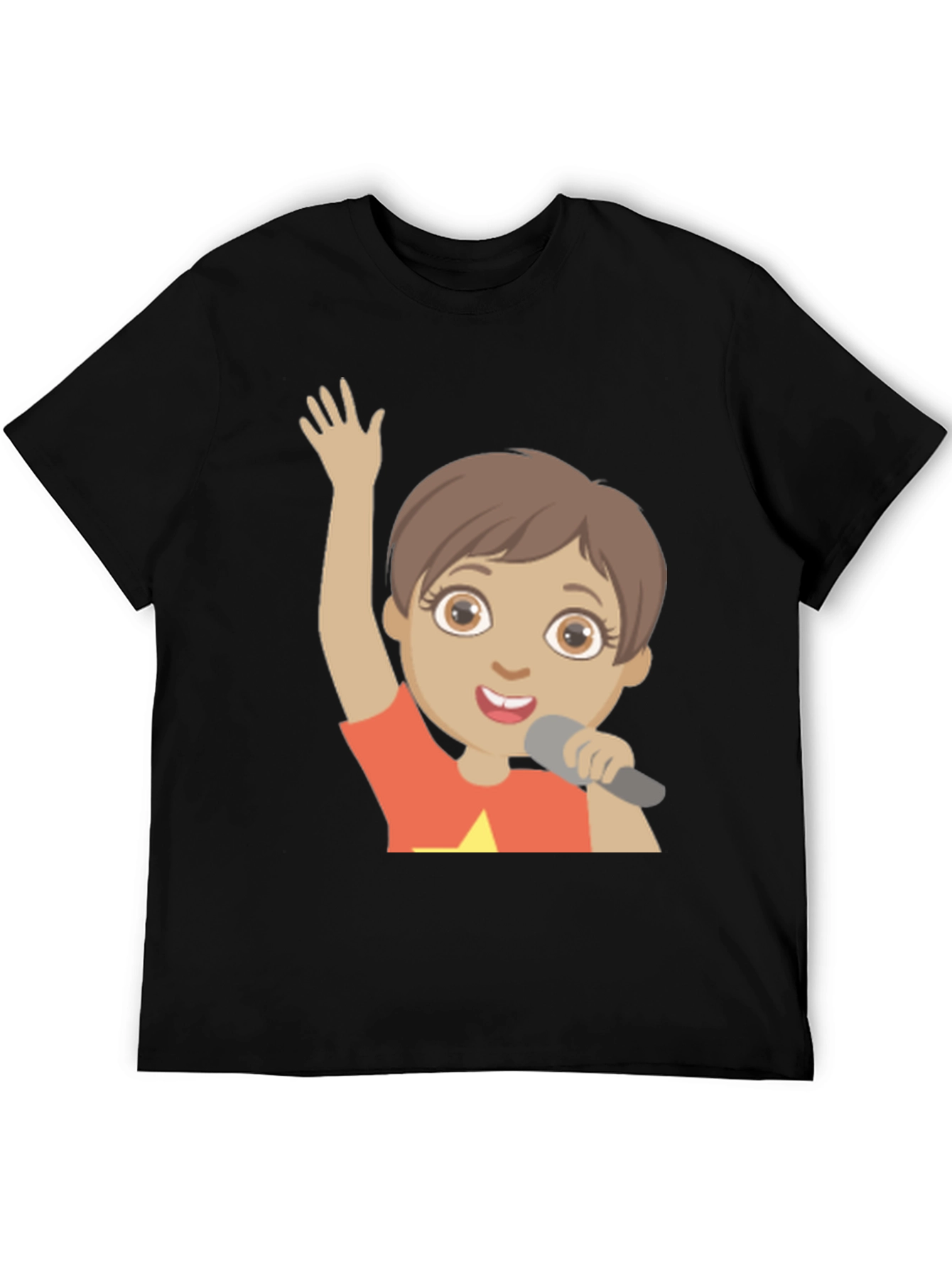 Black Cartoon Character Graphic Print Black T-Shirt view 5