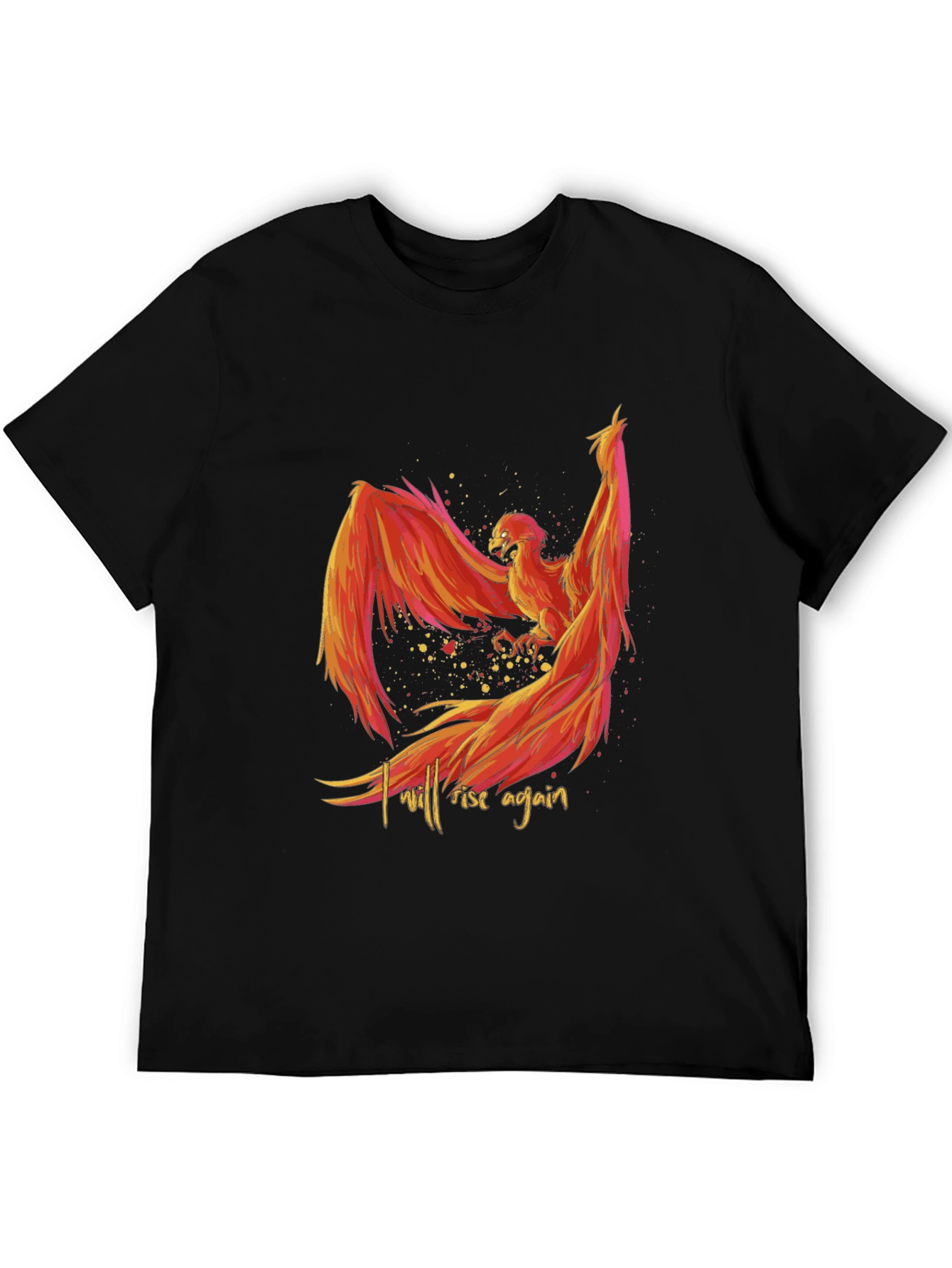 Black Phoenix Rising Graphic Tee - Black view 5