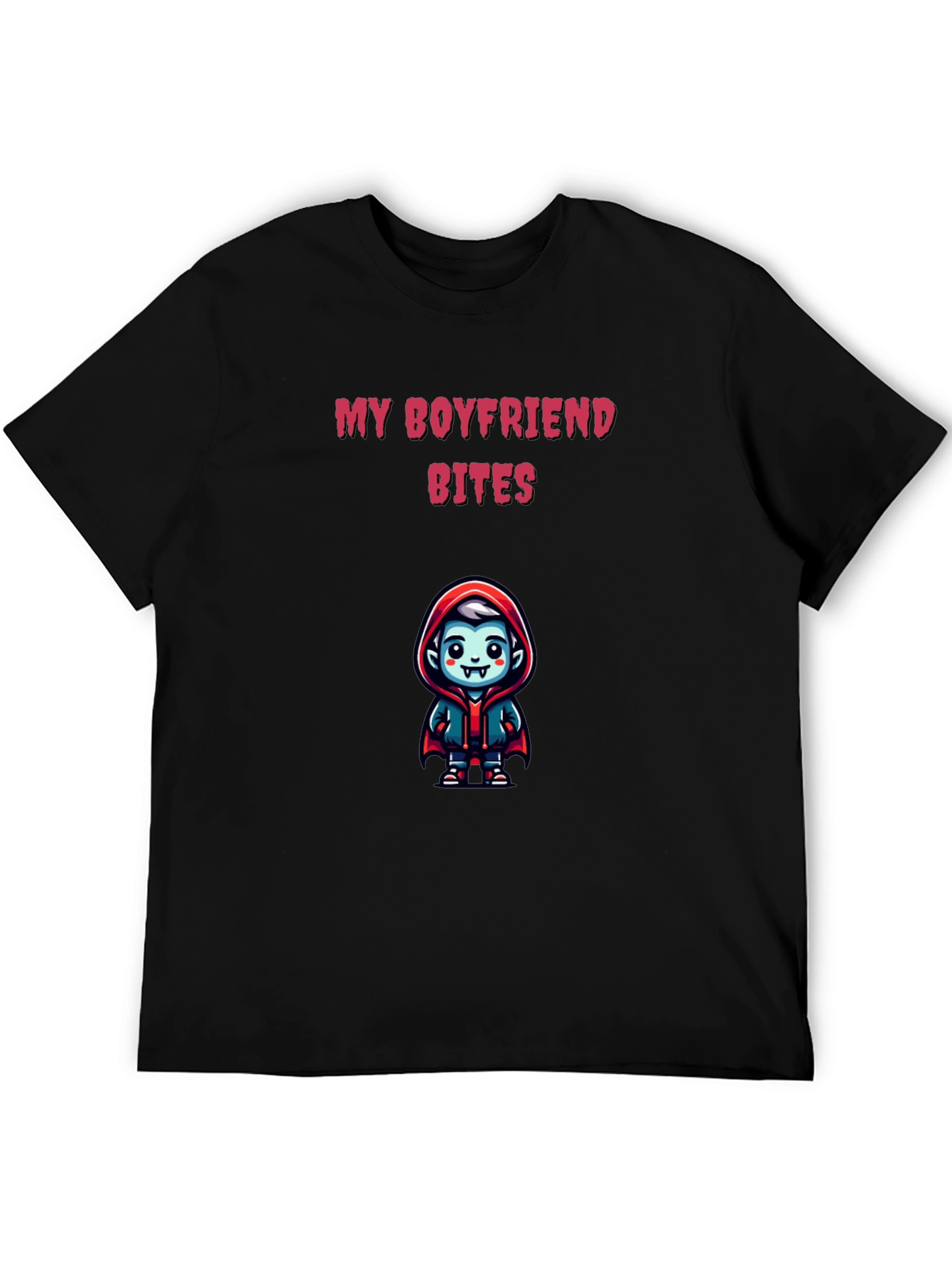 Black My Boyfriend Bites T-Shirt view 5