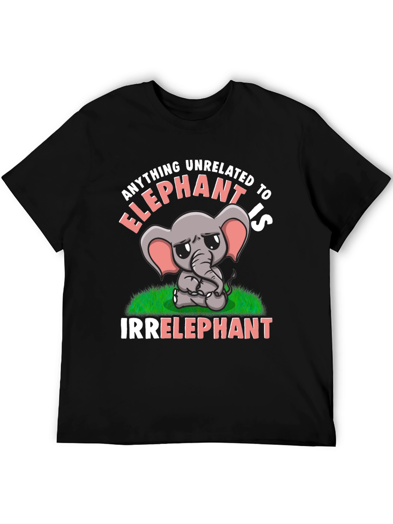 Black Irrelephant T-Shirt Funny Elephant Pun Tee view 5
