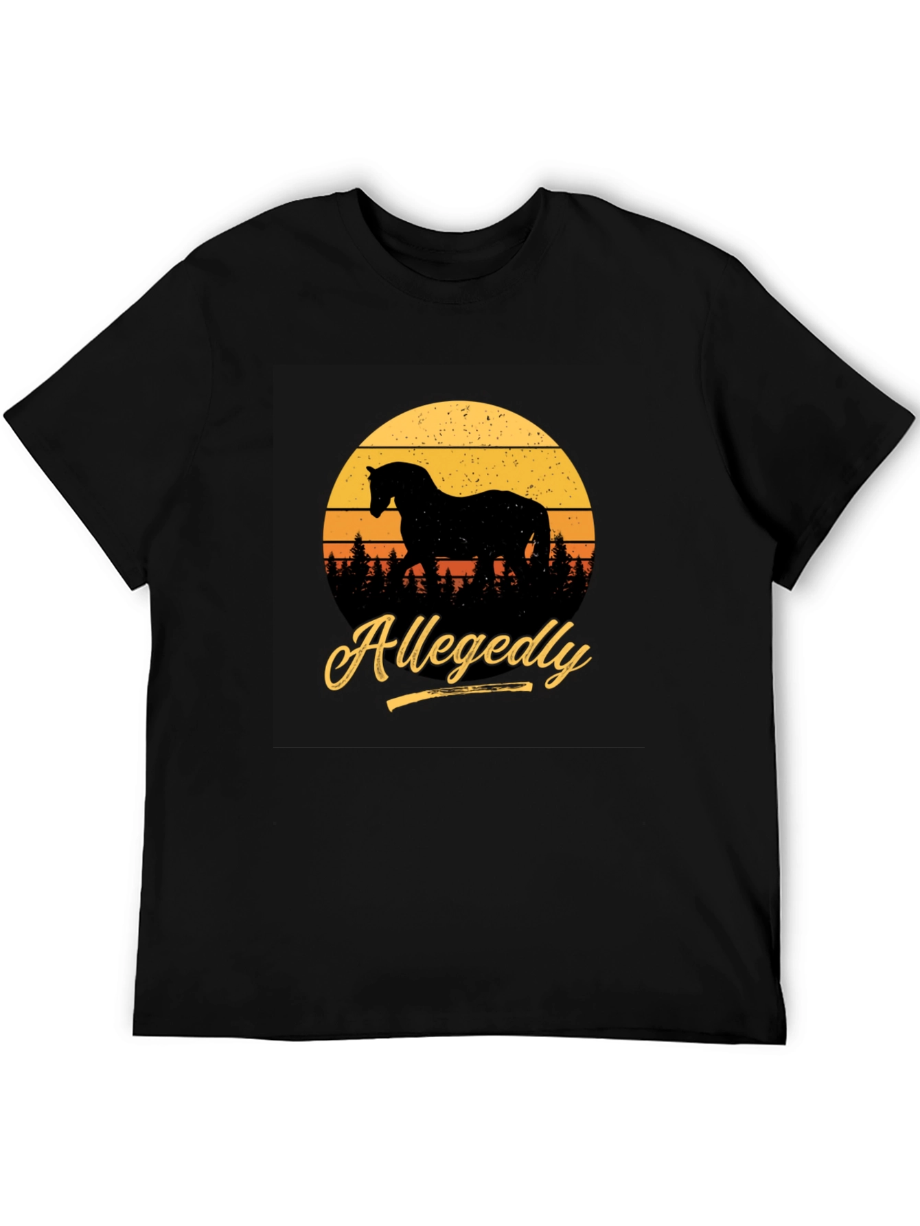 Black Allegedly Horse Silhouette Graphic Tee view 5