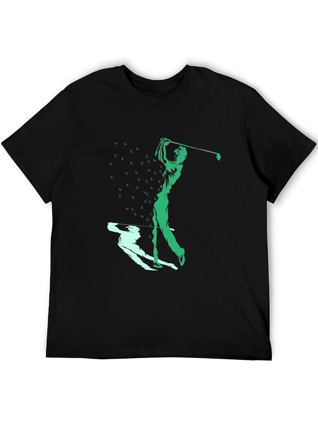 Black Golf Swing Graphic Tee - Black Cotton Blend view 5