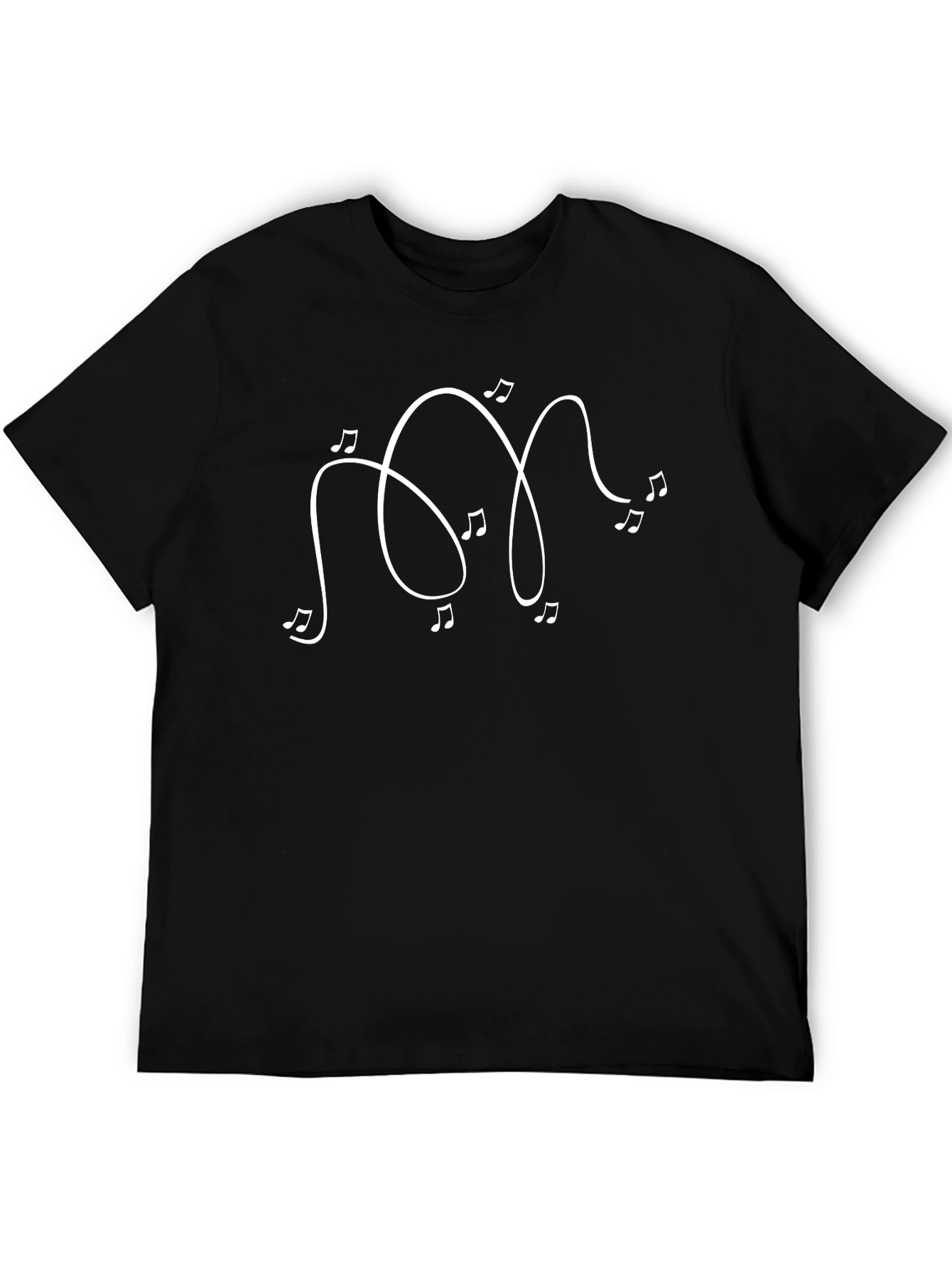 Black Musical Note Graphic Black T-Shirt view 5