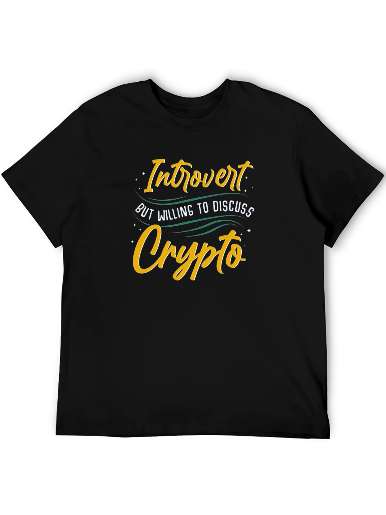 Black Introvert Crypto Black T-Shirt view 5