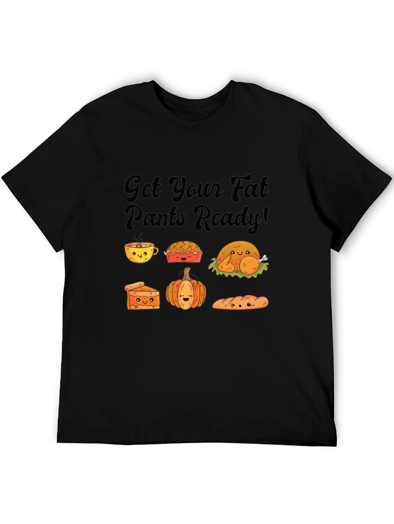 Black Thanksgiving Fat Pants Ready Black T-Shirt view 5