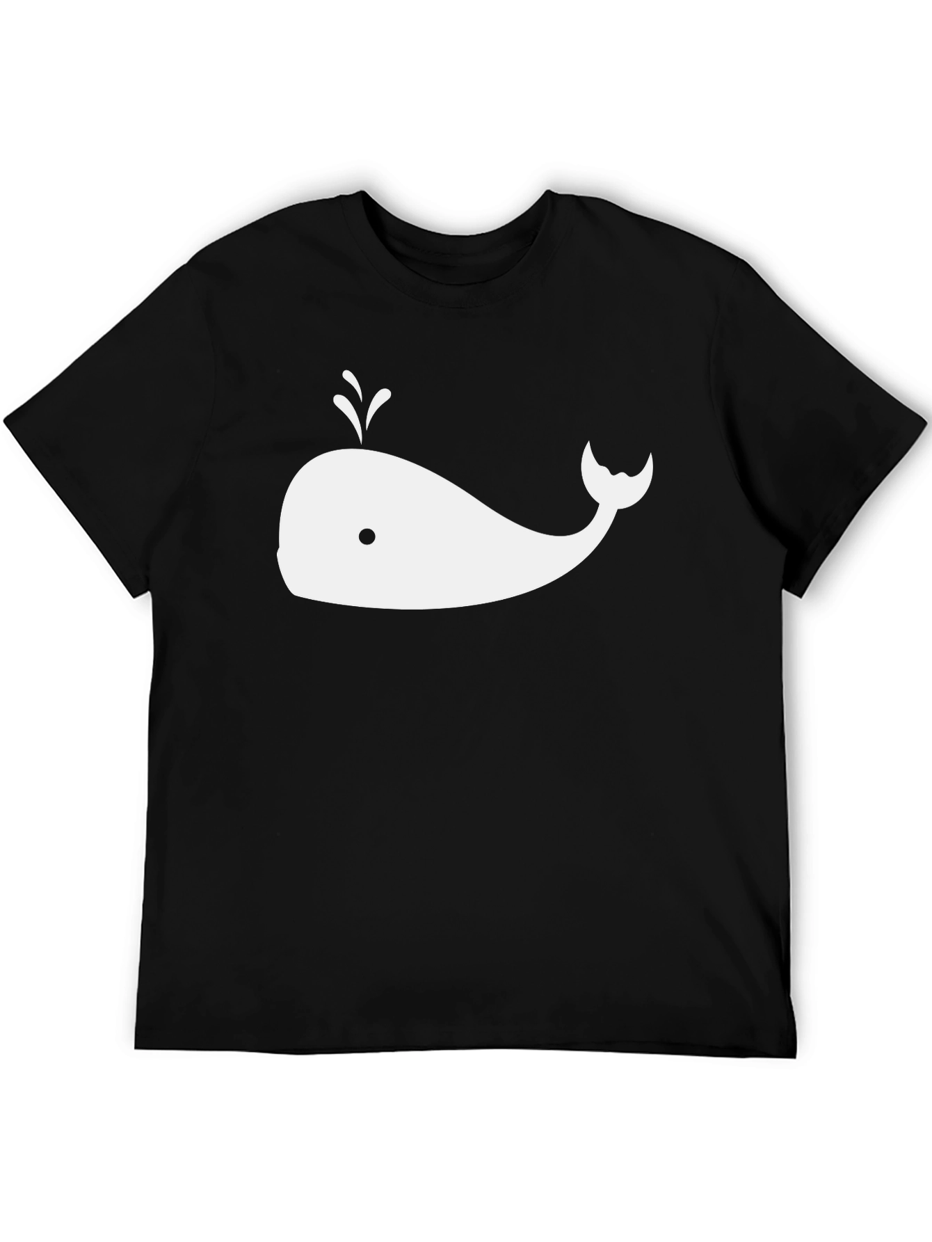 Black Whale Graphic Black Tee - Soft Cotton Comfort view 5