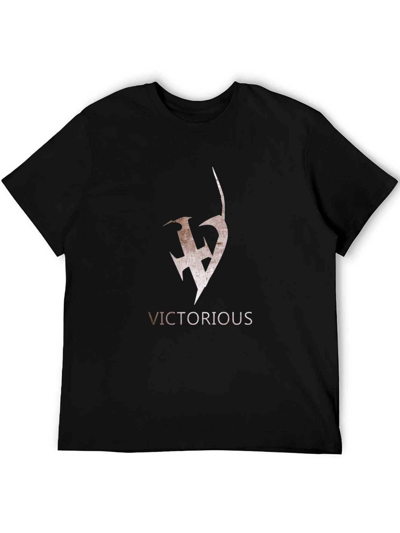 Black Victorious Graphic Tee - Black Cotton Blend Shirt view 5