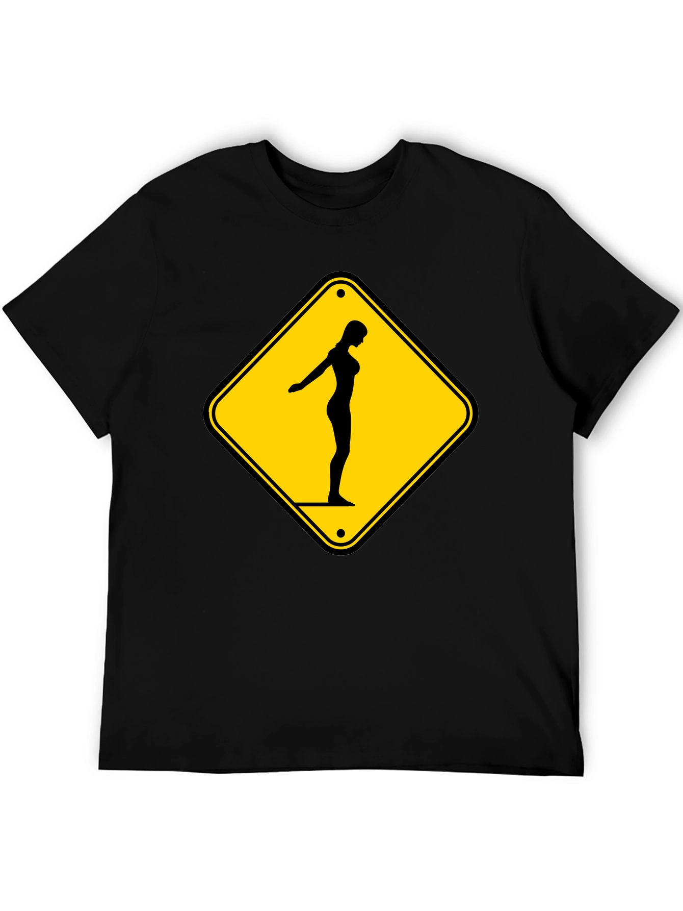 Black Caution Diver Ahead Black T-Shirt view 5