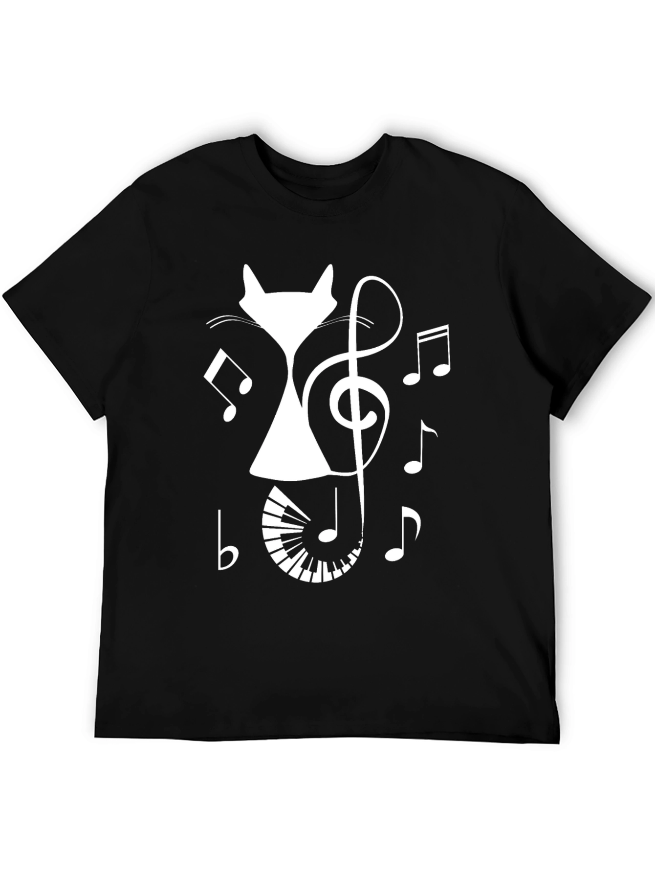 Black Cat Music T-Shirt - Novelty Design view 5