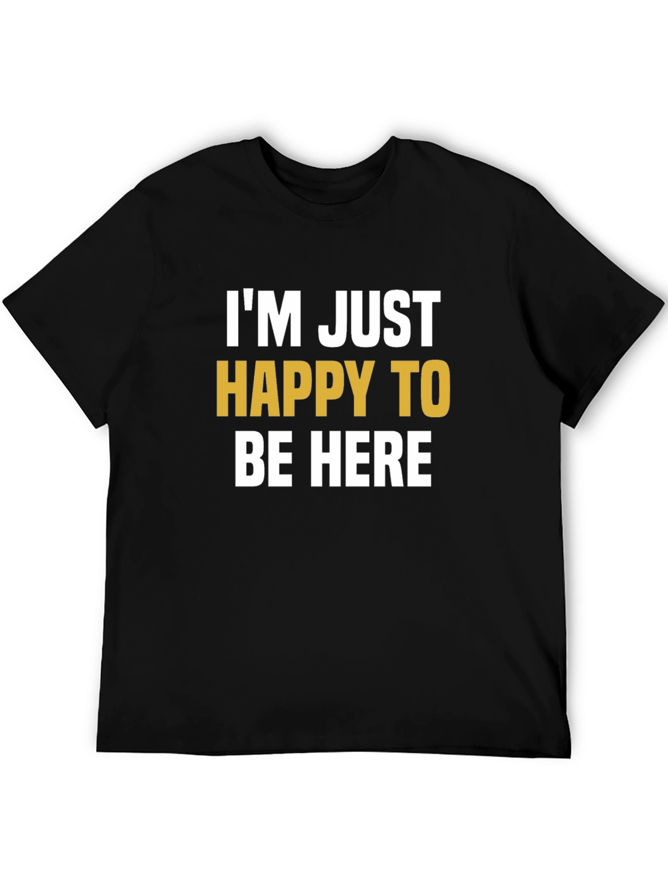 Black Happy To Be Here Graphic T-Shirt view 5