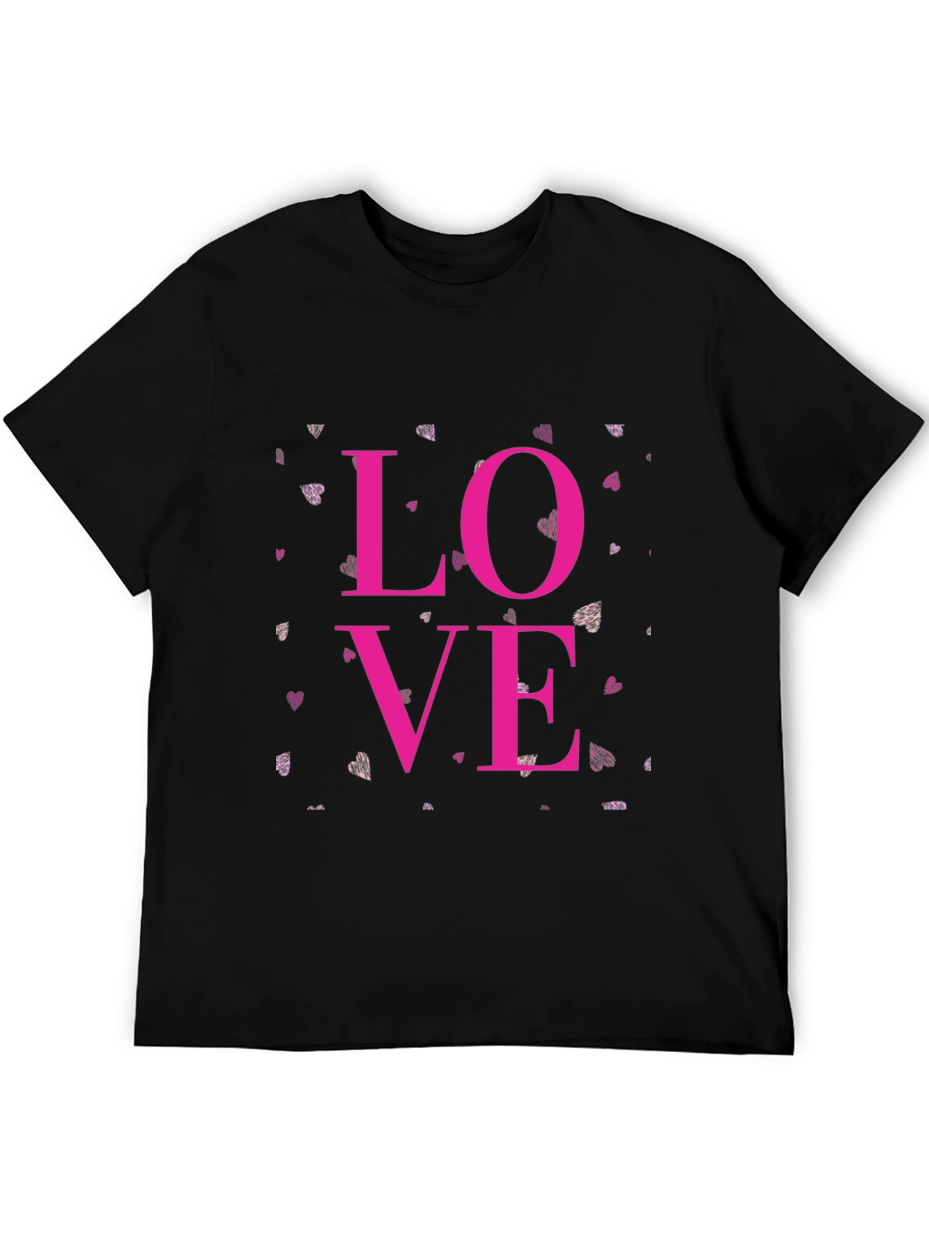 Black Love Graphic Black Tee - Men's Casual T-Shirt view 5
