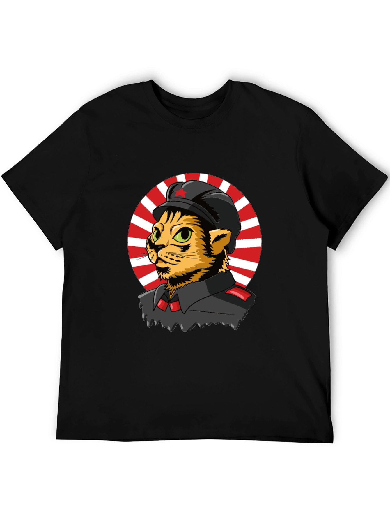 Black Communist Cat T-Shirt - Unique Graphic Tee view 5