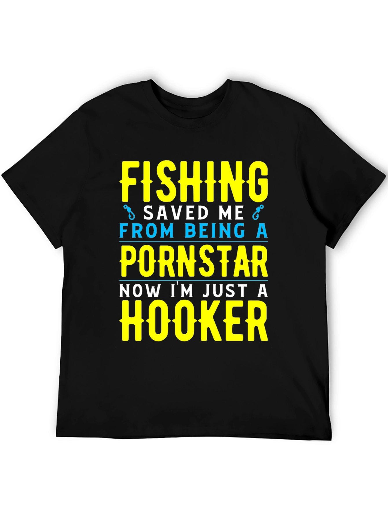 Black Fishing Saved Me T-Shirt Funny Hooker Tee view 5
