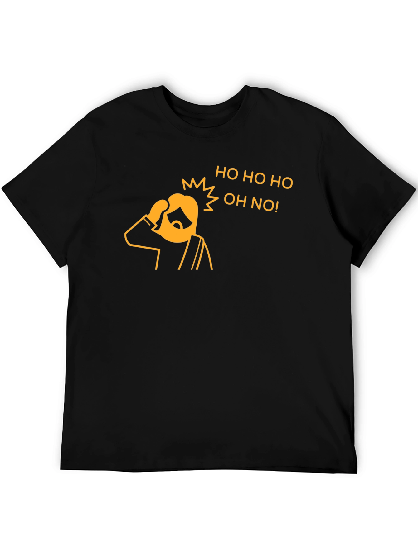 Black Funny Christmas 'Ho Ho Ho Oh No' Graphic T-Shirt view 5