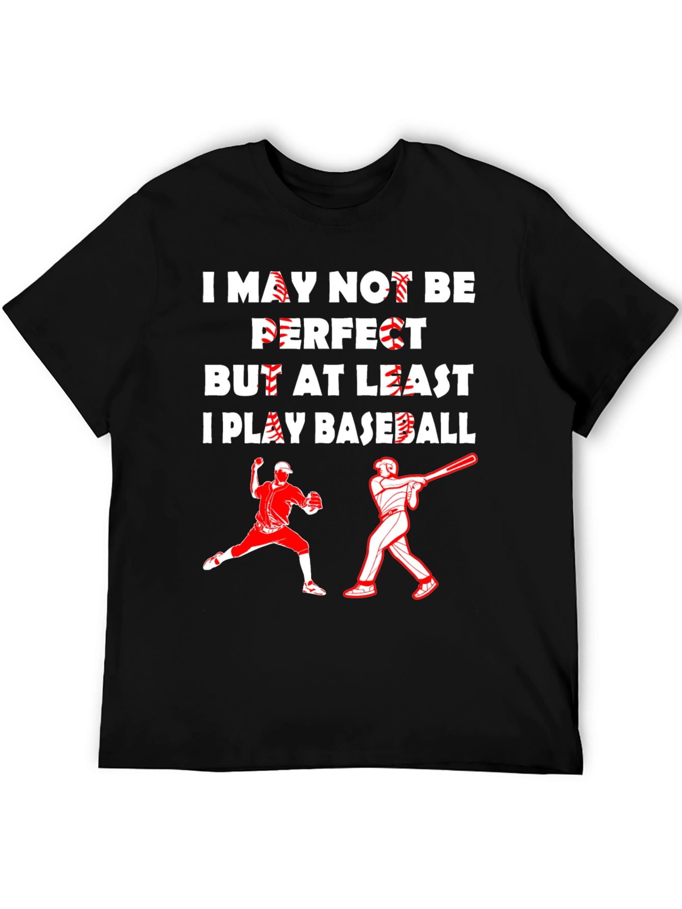 Black Funny Baseball Player Graphic T-Shirt view 5