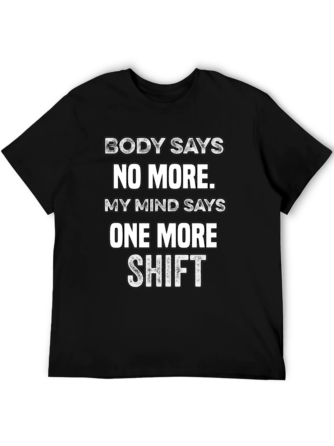 Black One More Shift Graphic Tee - Soft Cotton Work Shirt view 5