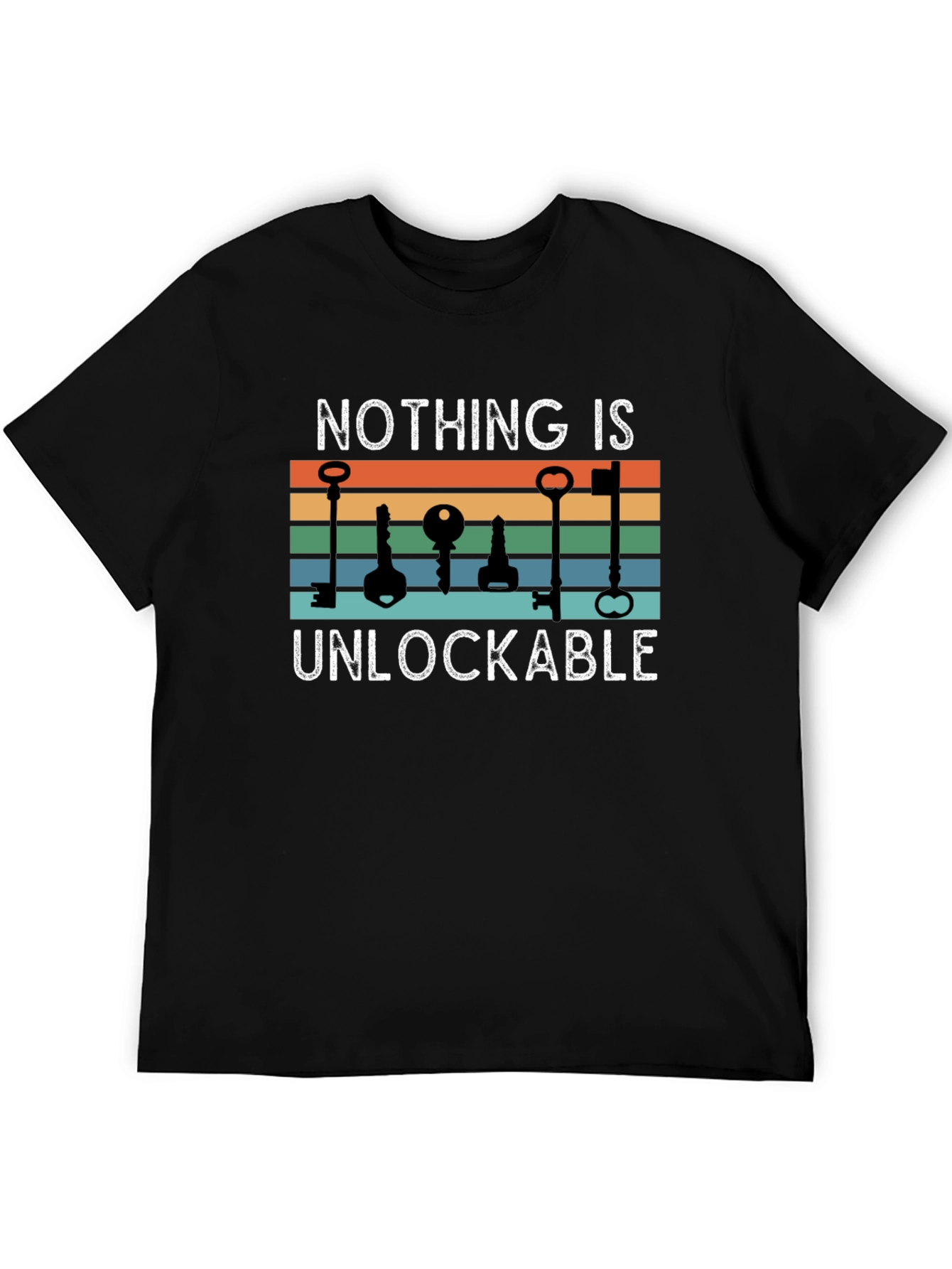 Black Unlockable T-Shirt - Novelty Graphic Tee view 5