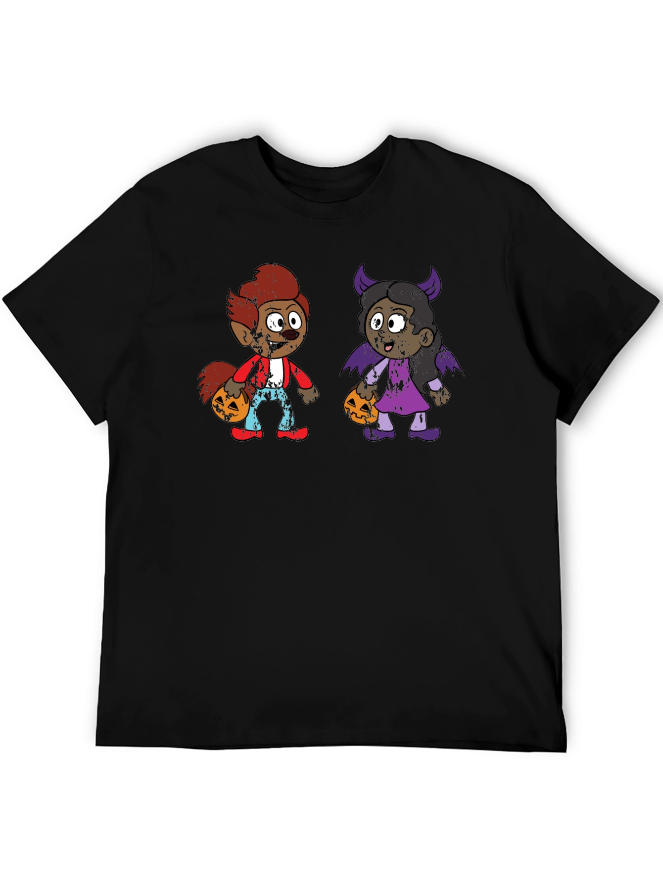 Black Halloween Kids Cartoon T-Shirt view 5