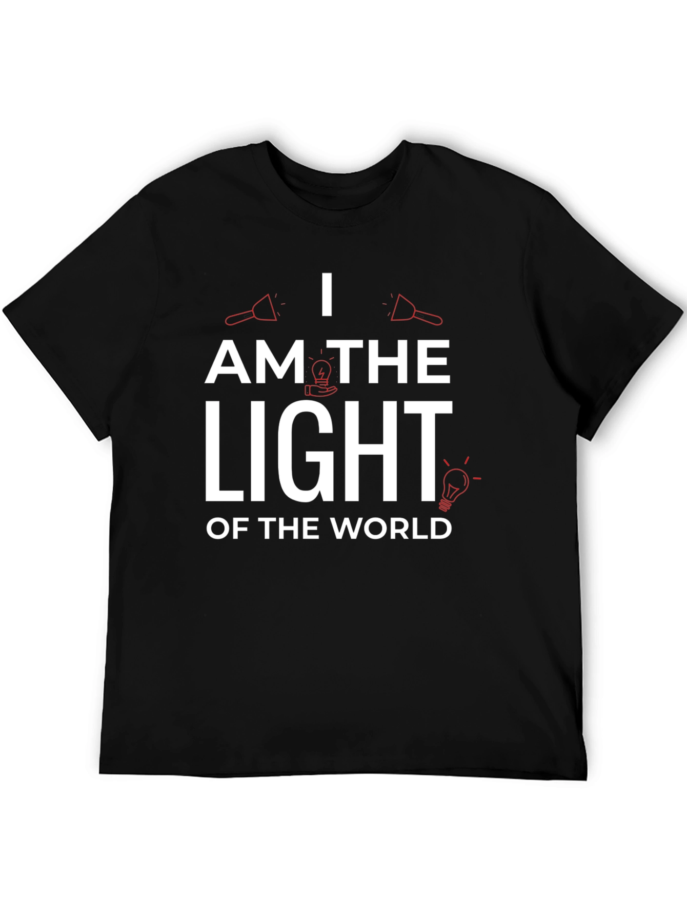 Black I am the Light Graphic Print T-Shirt view 5