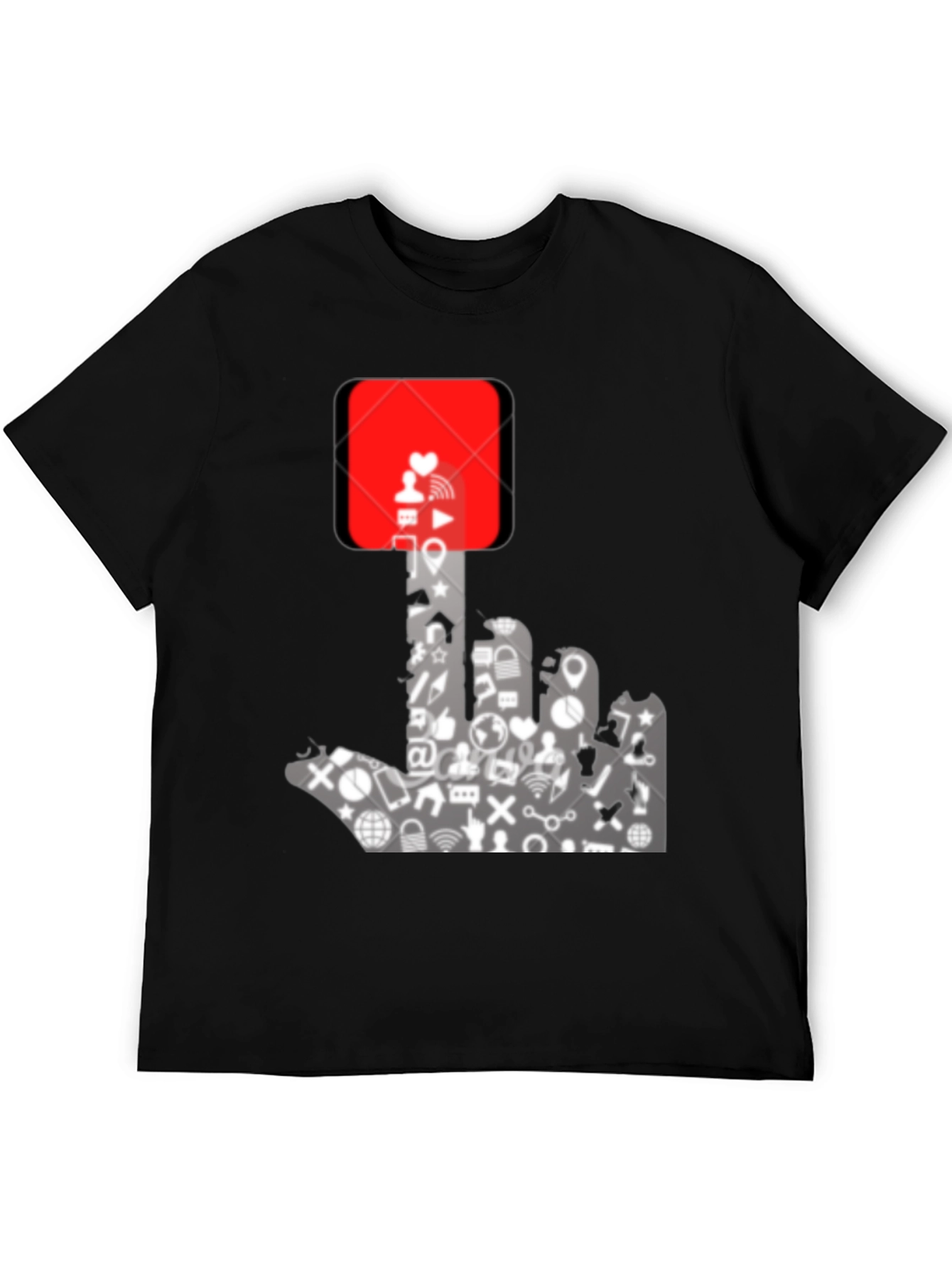 Social Media Hand Gesture Graphic T-Shirt - 5