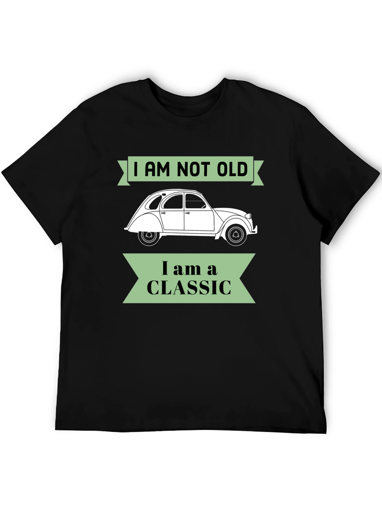 Black Classic Car T-Shirt - I Am Not Old I am a Classic view 5