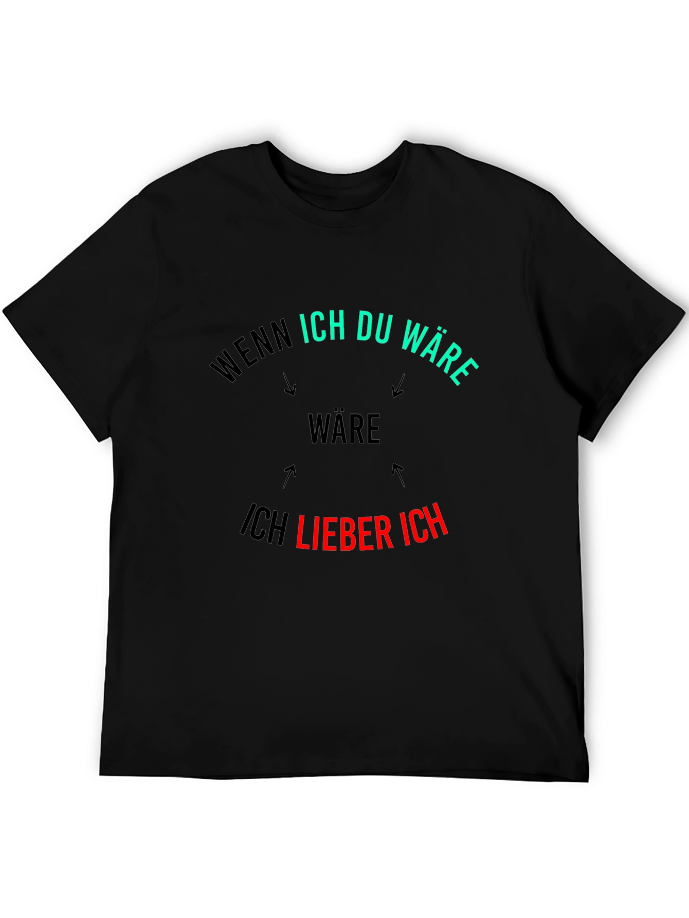 Black Wenn Ich Du Ware Mens Black T-Shirt view 5