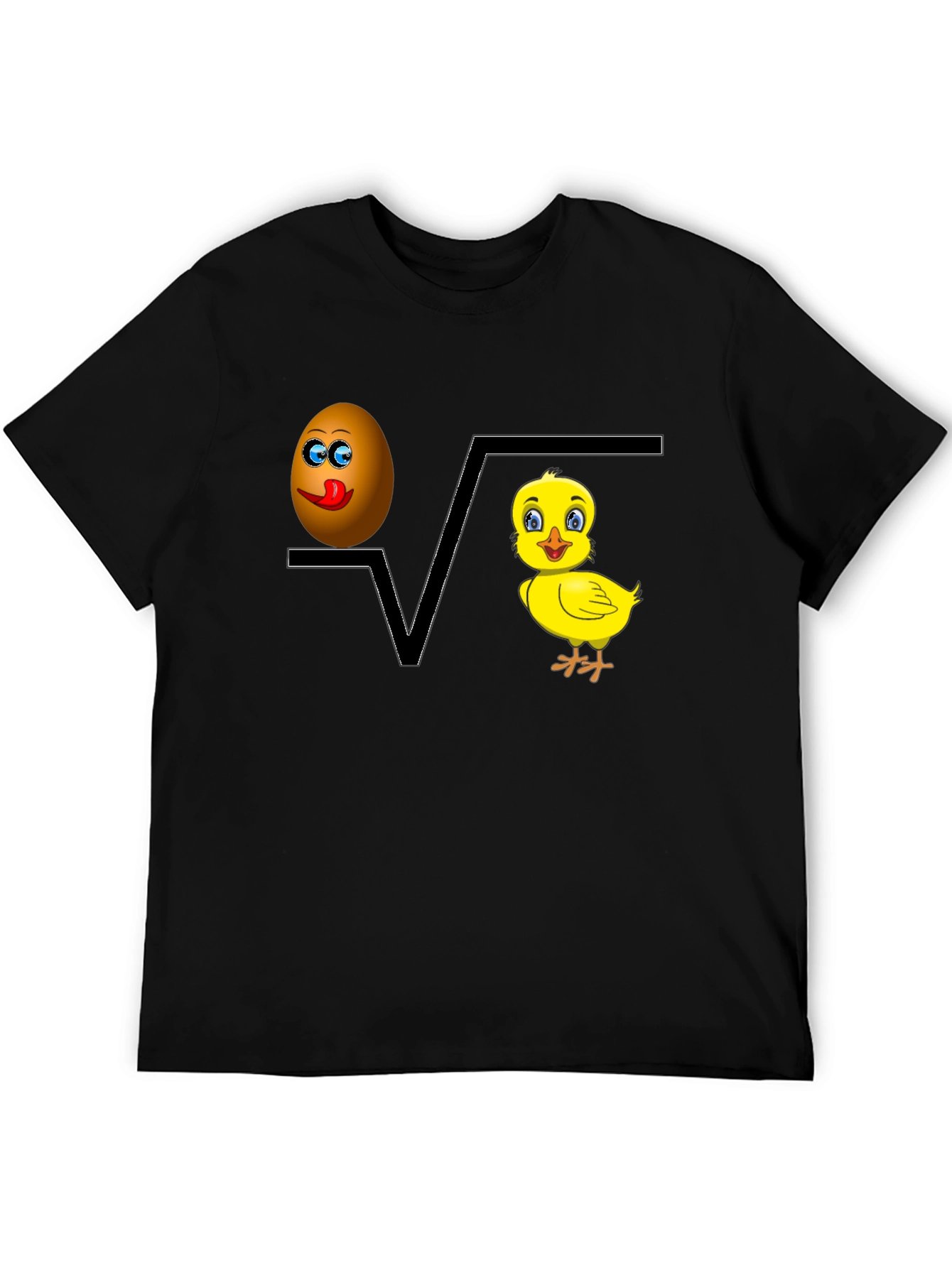 Black Egg Plus Chick Equals Fun Tee view 5