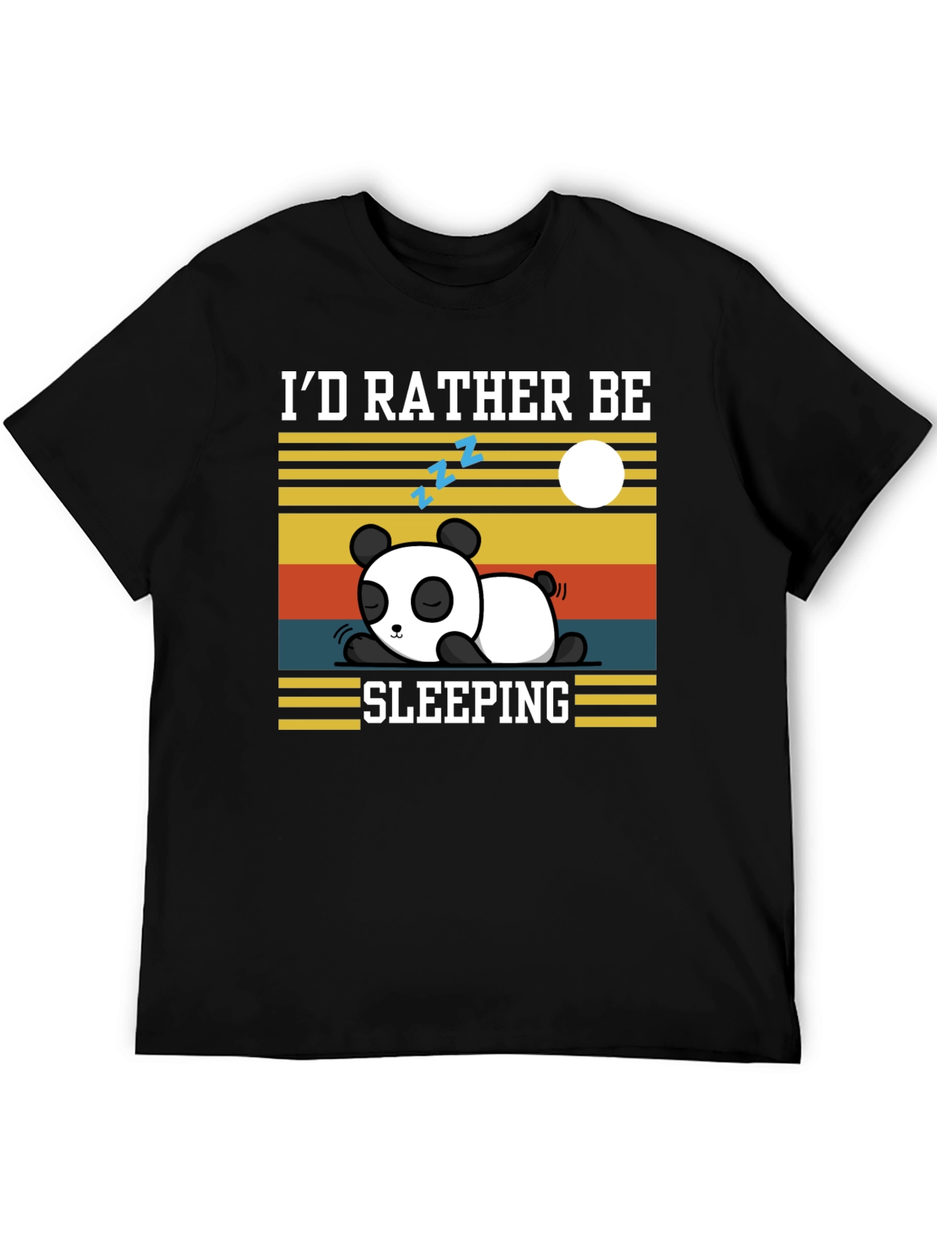 Black I'd Rather Be Sleeping Panda T-Shirt view 5