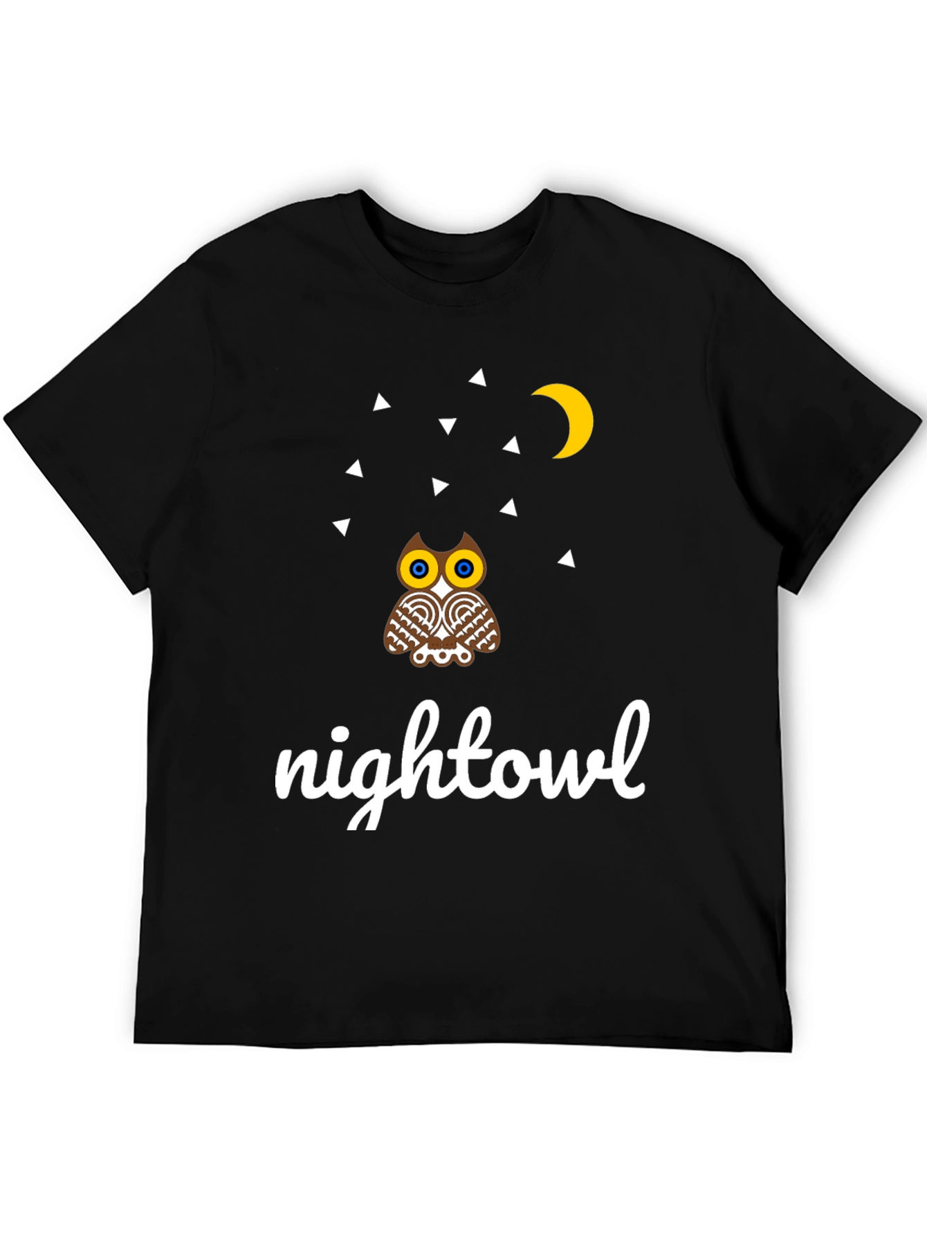 Black Night Owl Graphic Tee - Unique Design view 5