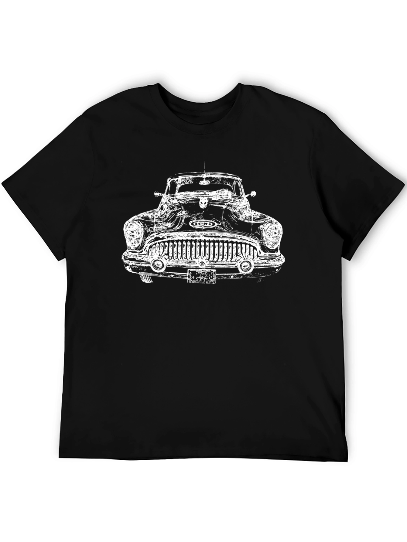 Black Classic Car Graphic Tee - Black Vintage Style Shirt view 5